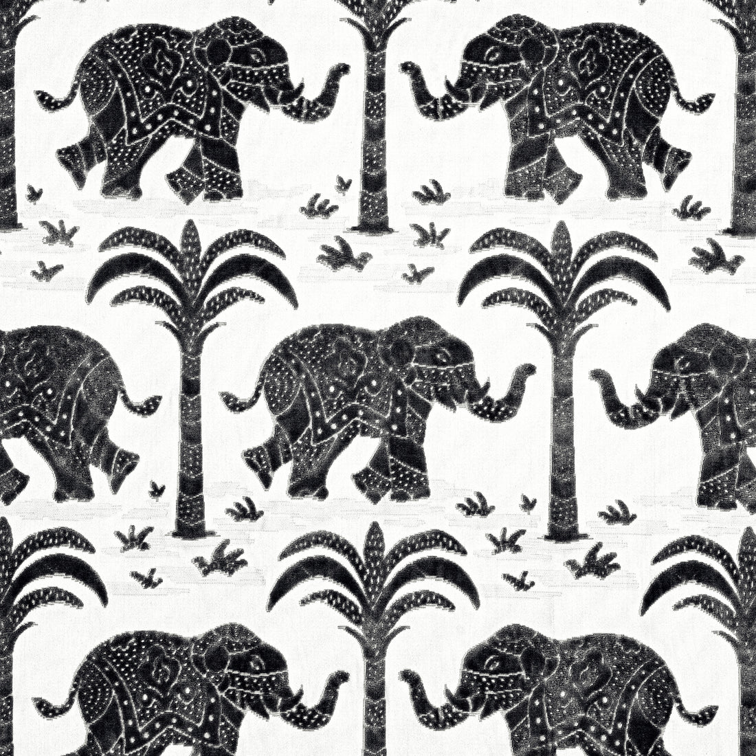 Elephant Velvet fabric in black color - pattern number W716202 - by Thibaut in the Kismet collection