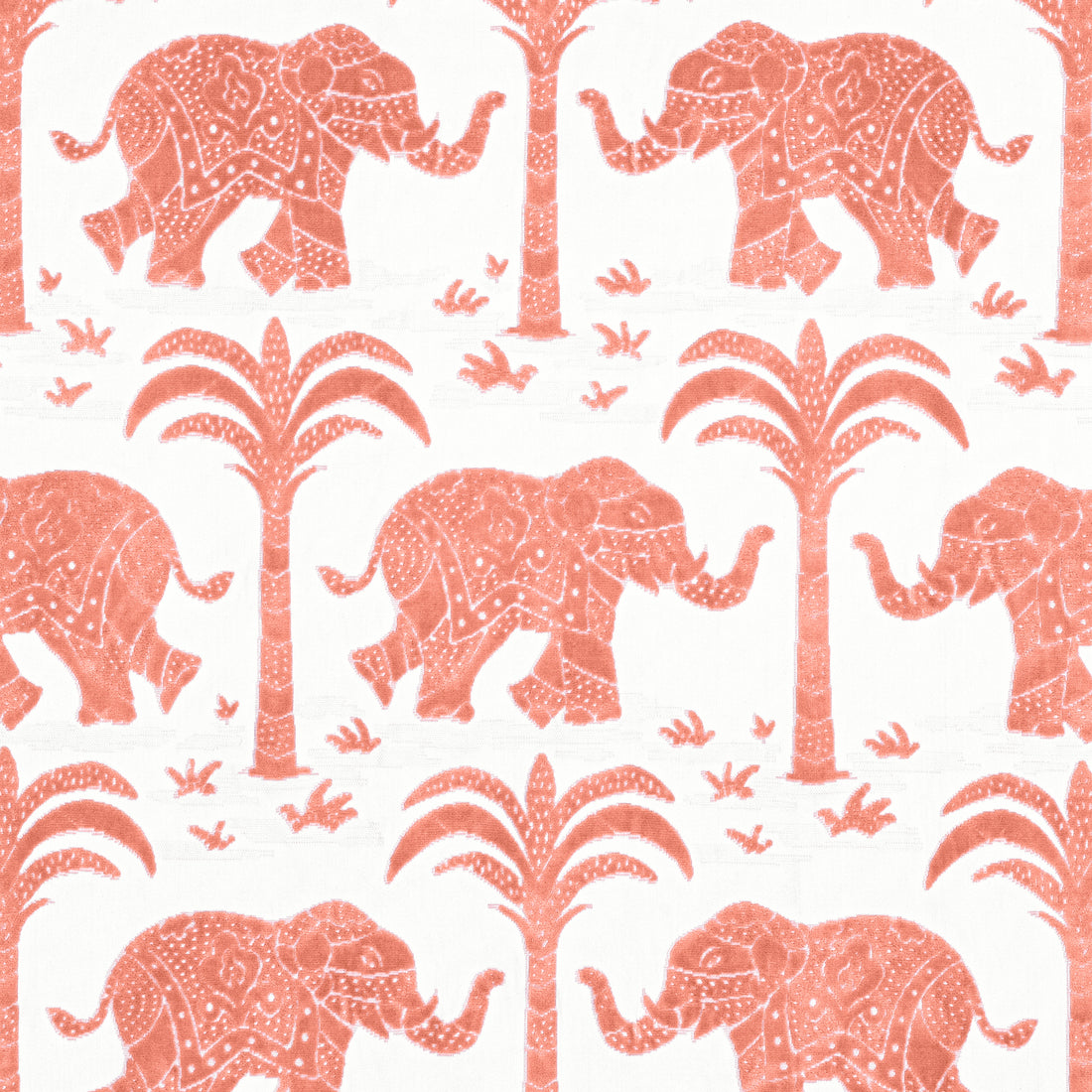 Elephant Velvet fabric in coral color - pattern number W716203 - by Thibaut in the Kismet collection