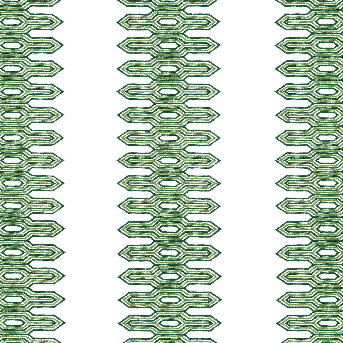Nola Stripe Embroidery fabric in green color - pattern number W720808 - by Thibaut in the Eden collection