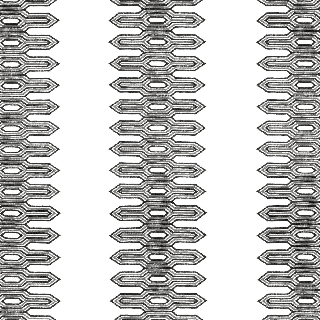 Nola Stripe Embroidery fabric in black color - pattern number W720809 - by Thibaut in the Eden collection