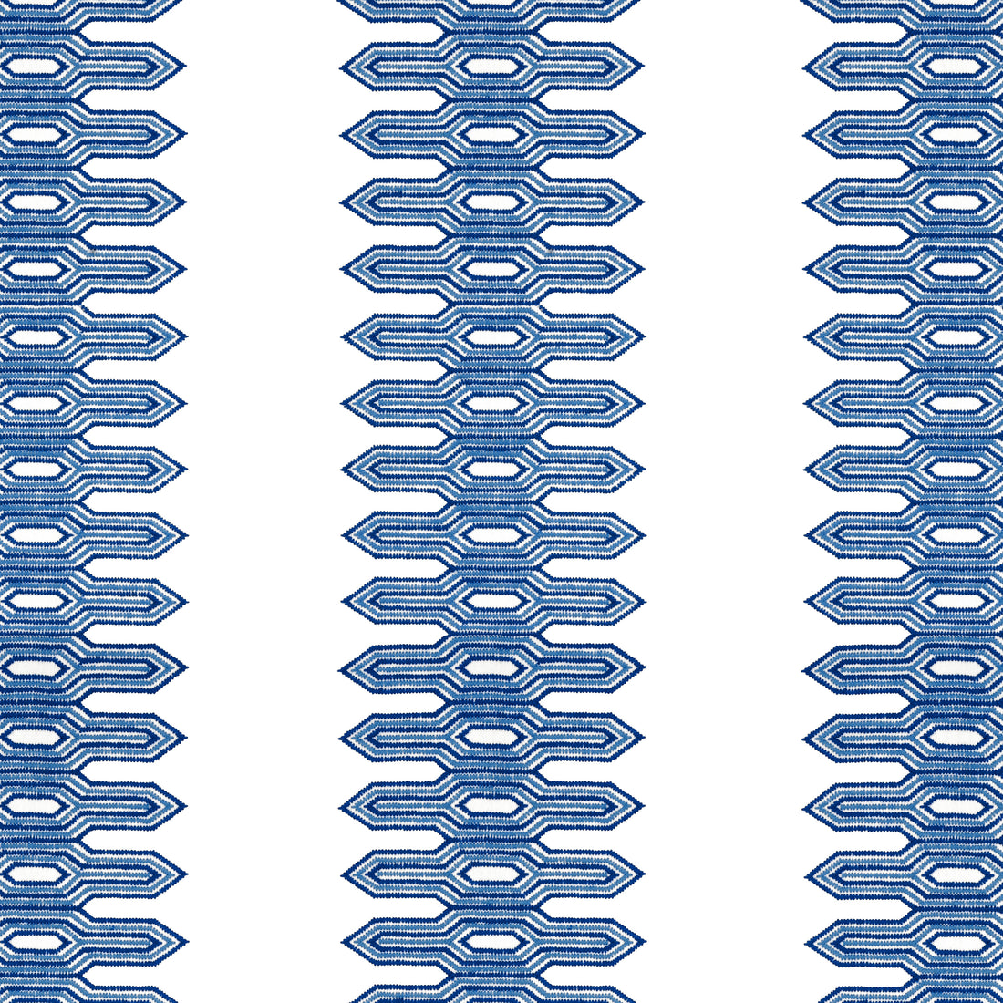 Nola Stripe Embroidery fabric in navy color - pattern number W720810 - by Thibaut in the Eden collection