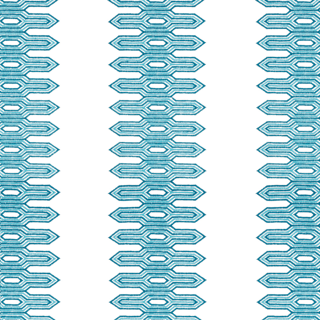 Nola Stripe Embroidery fabric in aqua color - pattern number W720811 - by Thibaut in the Eden collection