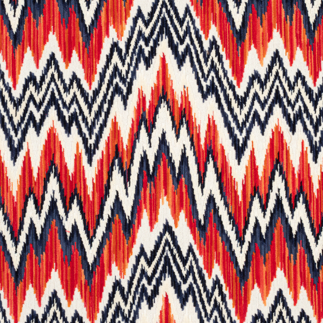 Rhythm Velvet fabric in flame and navy color - pattern number W72816 - by Thibaut in the Woven Resource 13: Fusion Velvets collection