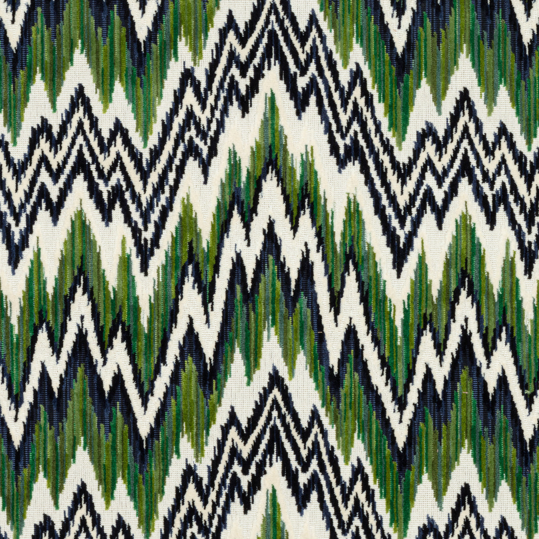 Rhythm Velvet fabric in emerald and navy color - pattern number W72817 - by Thibaut in the Woven Resource 13: Fusion Velvets collection