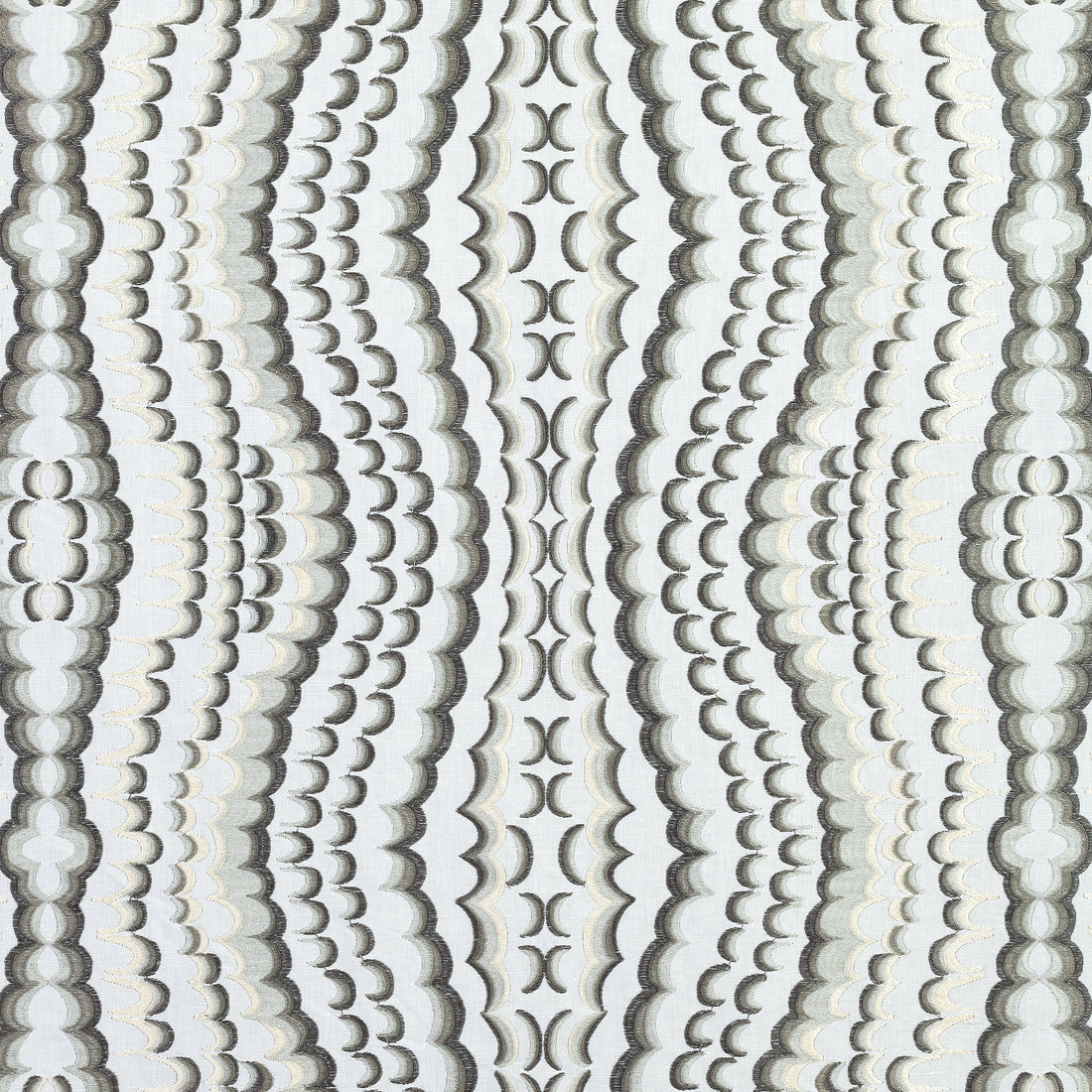 Ebru Embroidery fabric in grey color - pattern number W72981 - by Thibaut in the Paramount collection
