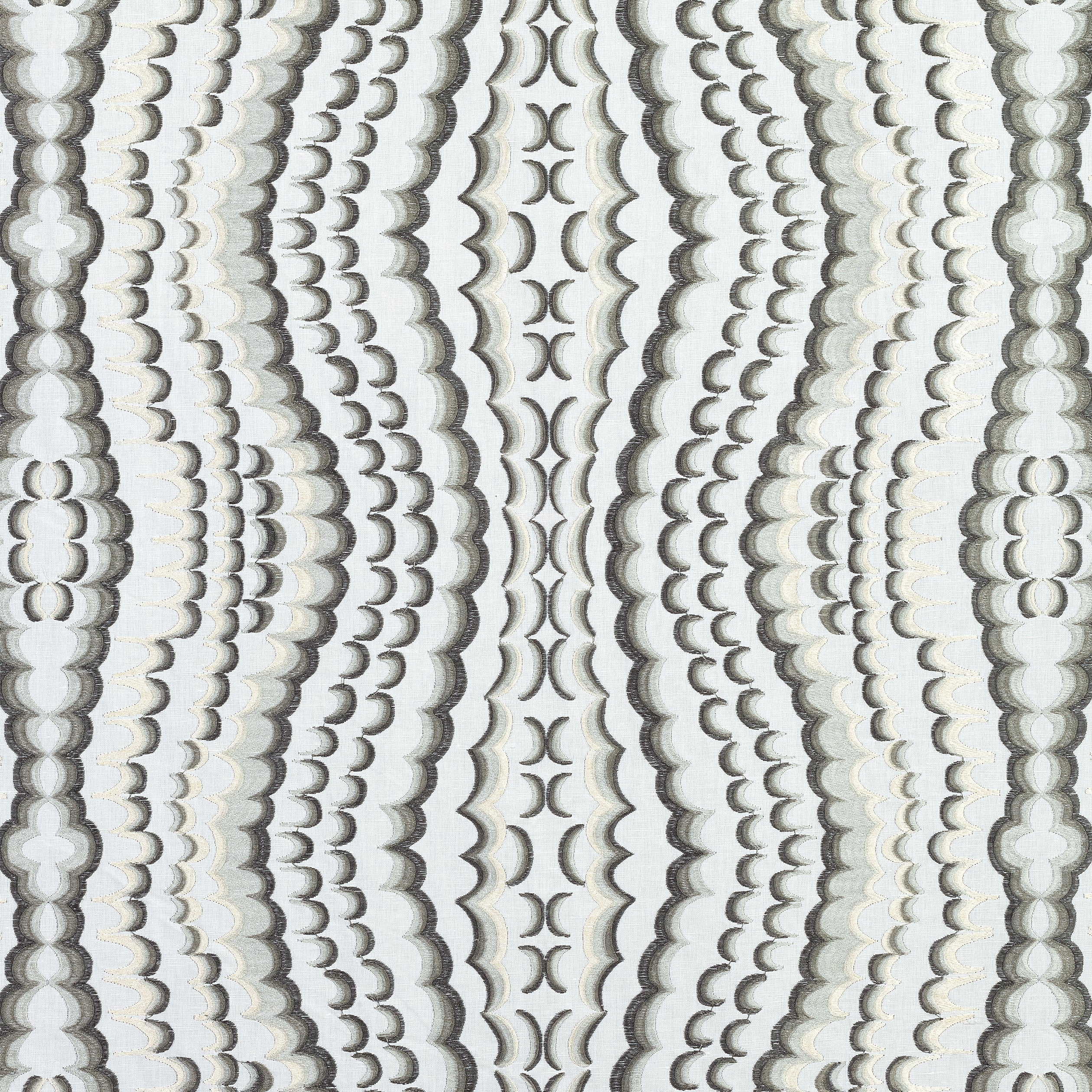 Ebru Embroidery fabric in grey color - pattern number W72981 - by Thibaut in the Paramount collection