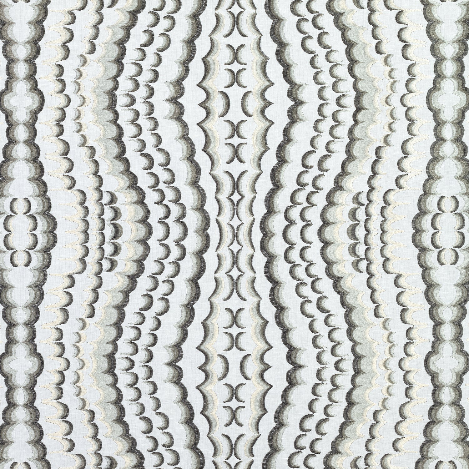 Ebru Embroidery fabric in grey color - pattern number W72981 - by Thibaut in the Paramount collection
