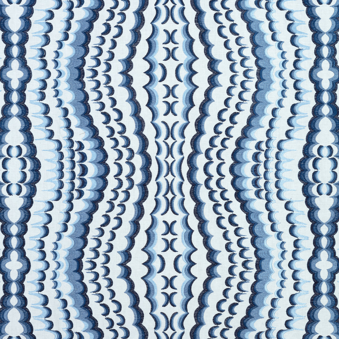 Ebru Embroidery fabric in blue color - pattern number W72982 - by Thibaut in the Paramount collection