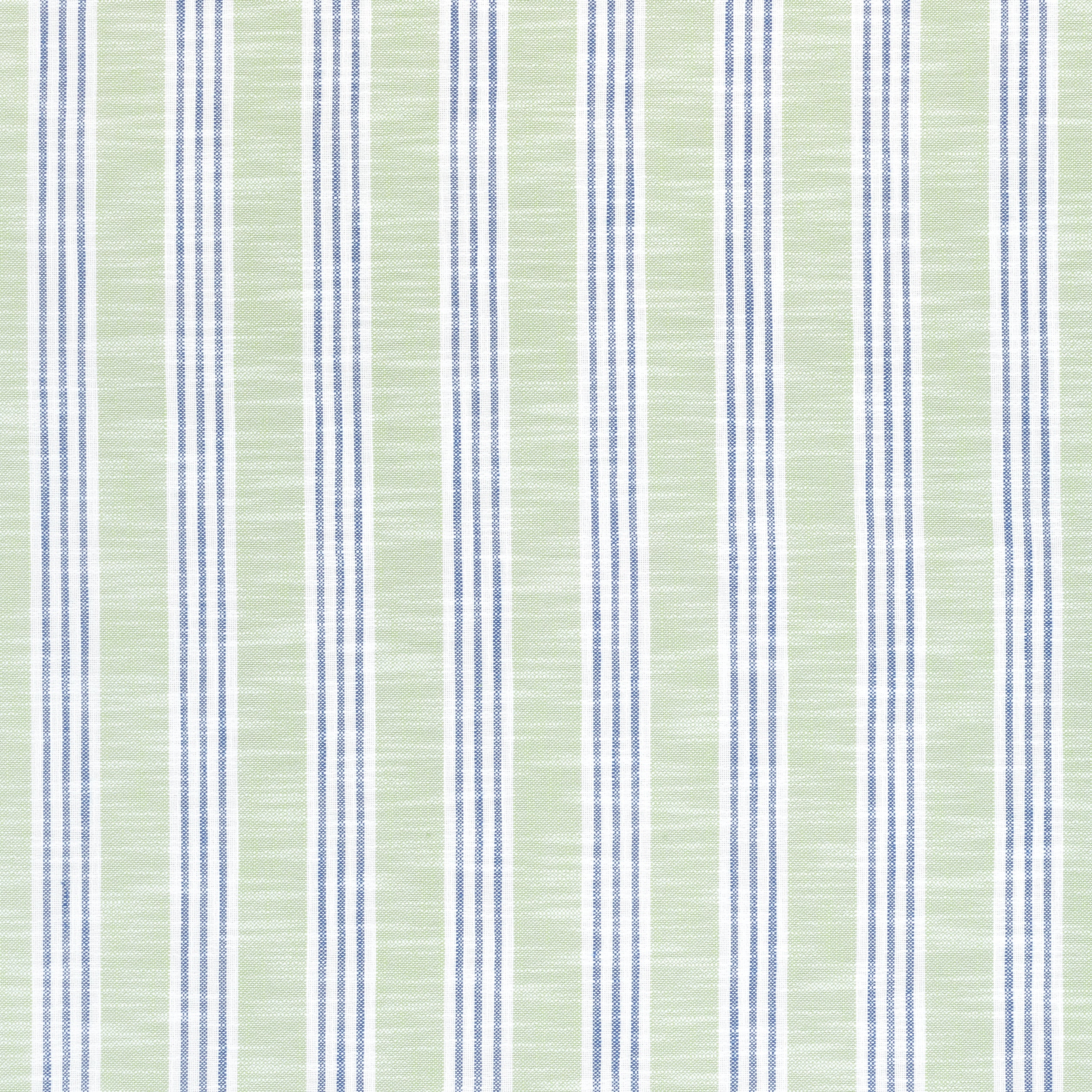 Southport Stripe fabric in green apple and royal color - pattern number W73486 - by Thibaut in the Landmark collection