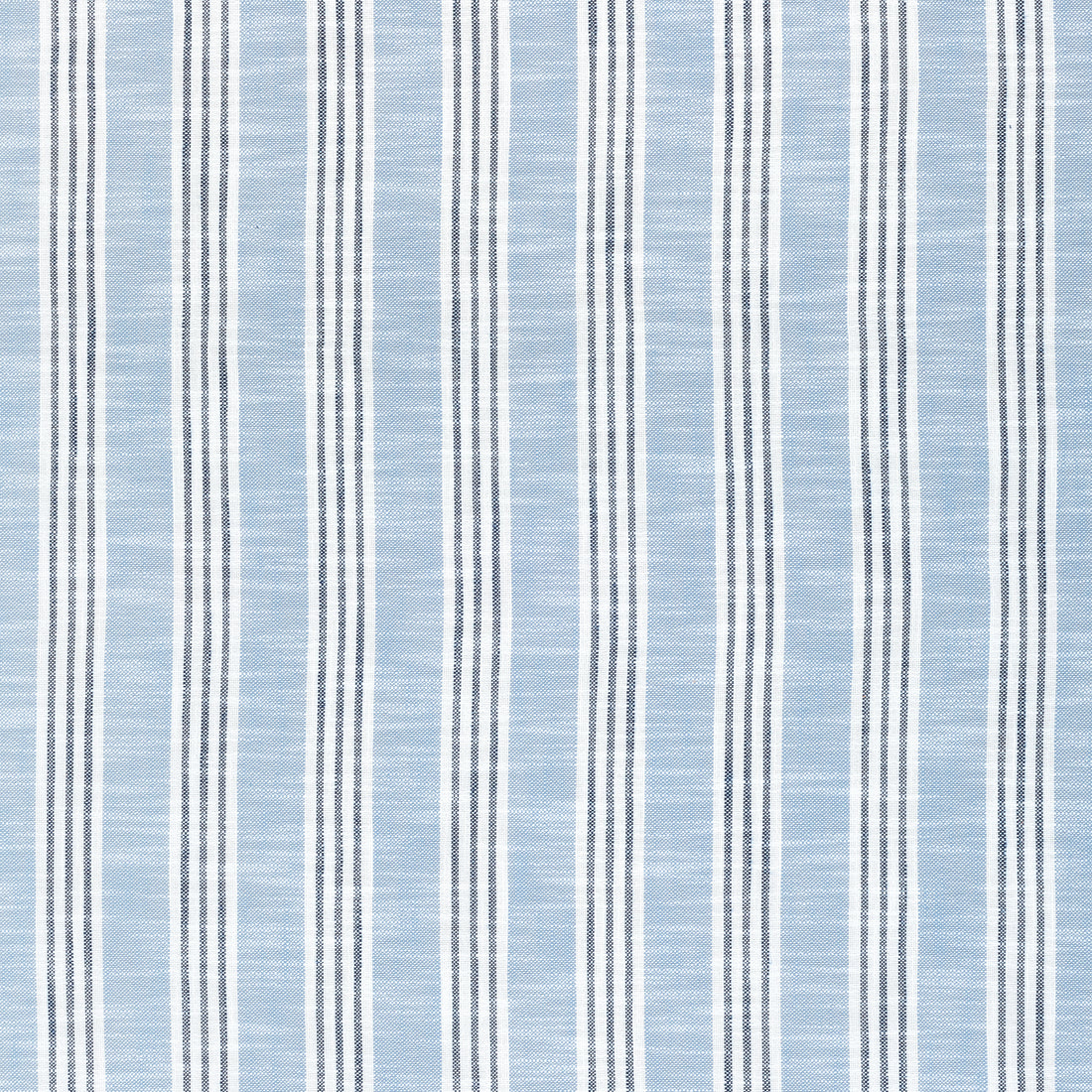 Southport Stripe fabric in sky blue and navy color - pattern number W73488 - by Thibaut in the Landmark collection