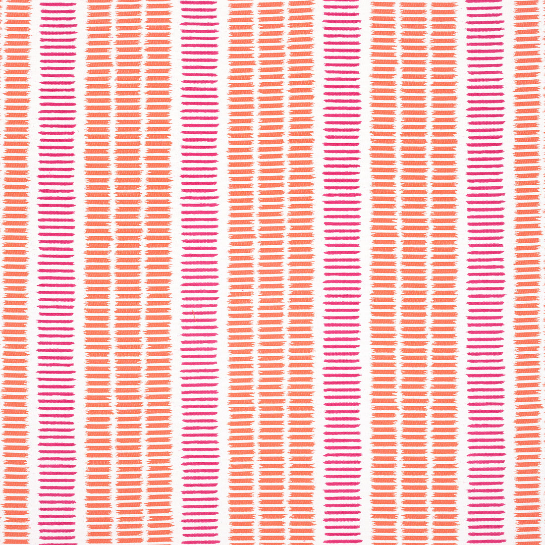 Topsail Stripe fabric in coral and peony color - pattern number W73512 - by Thibaut in the Landmark collection