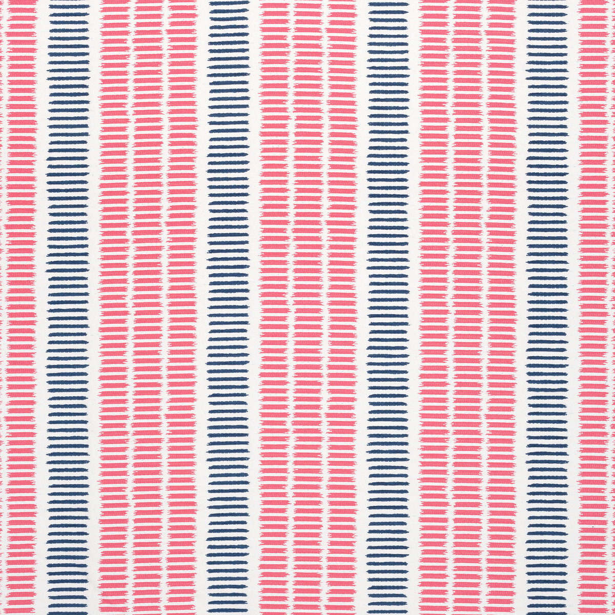 Topsail Stripe fabric in peony and marine color - pattern number W73513 - by Thibaut in the Landmark collection
