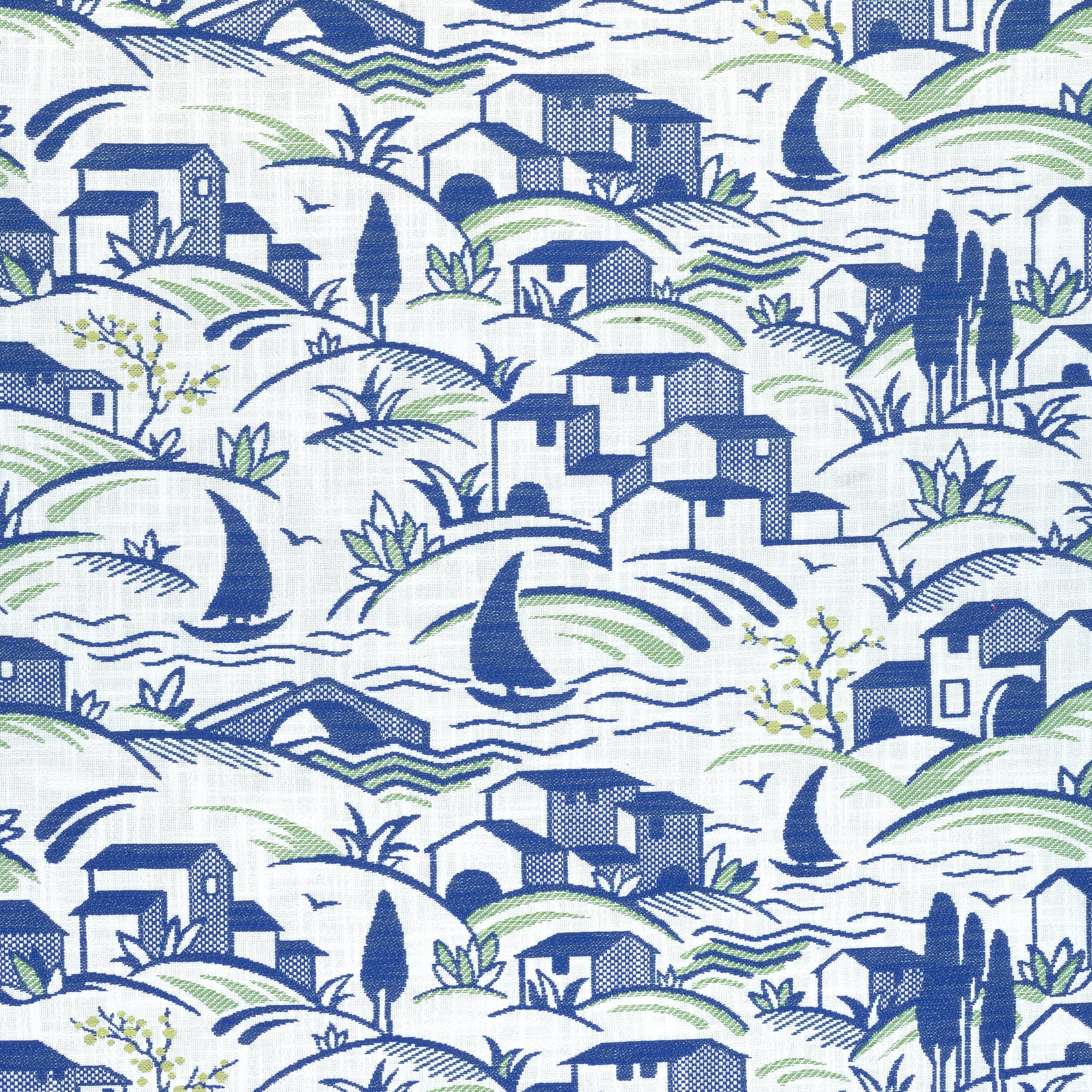 Landmark fabric in marine and apple green color - pattern number W73525 - by Thibaut in the Landmark collection