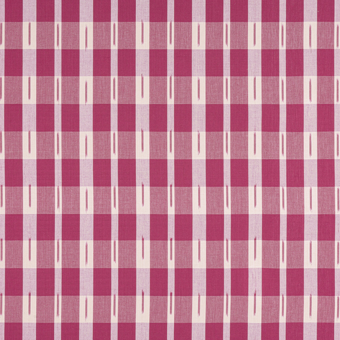 Ellastone Check fabric in raspberry color - pattern number W736440 - by Thibaut in the Indienne collection