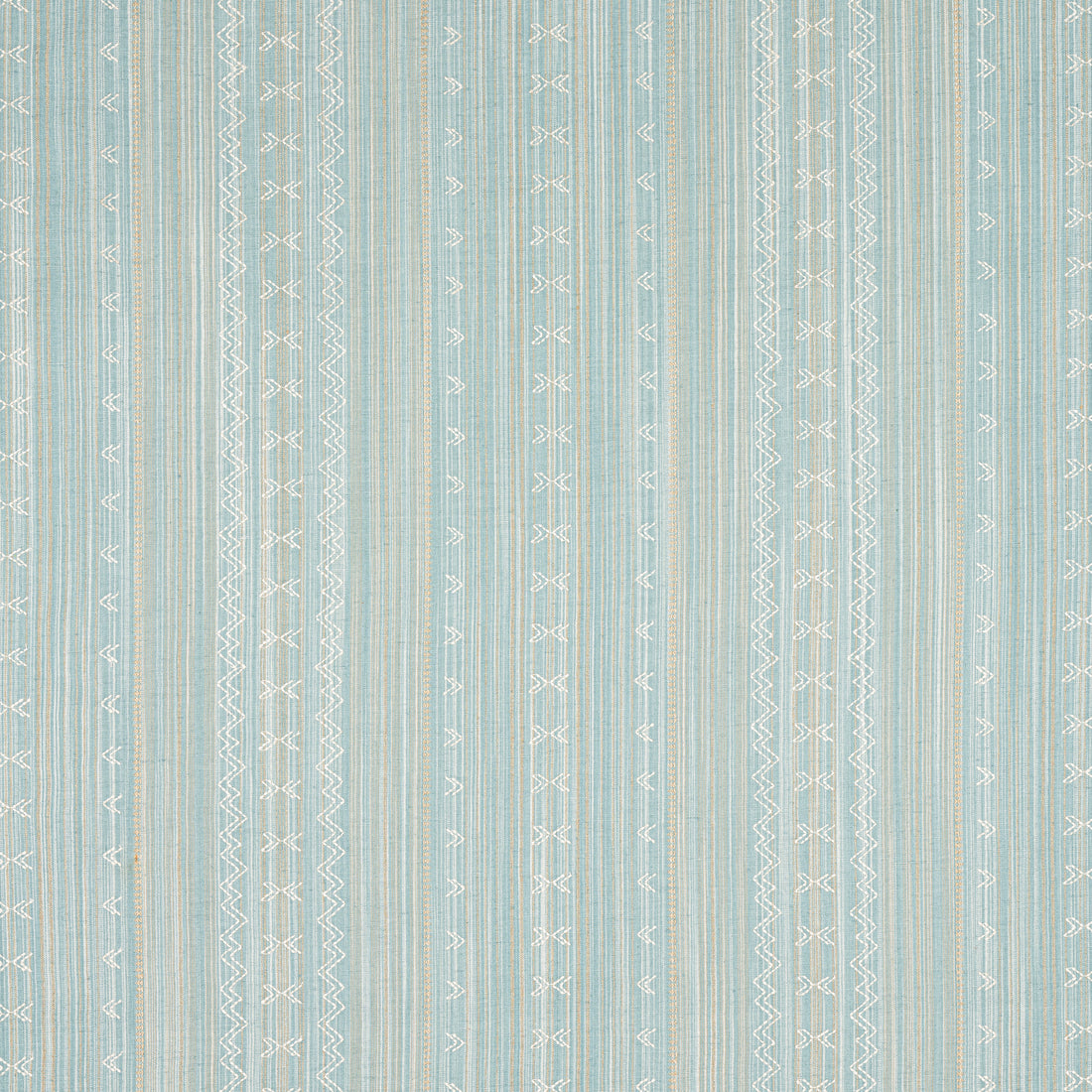 Charter Stripe Embroidery fabric in seaglass color - pattern number W736455 - by Thibaut in the Indienne collection