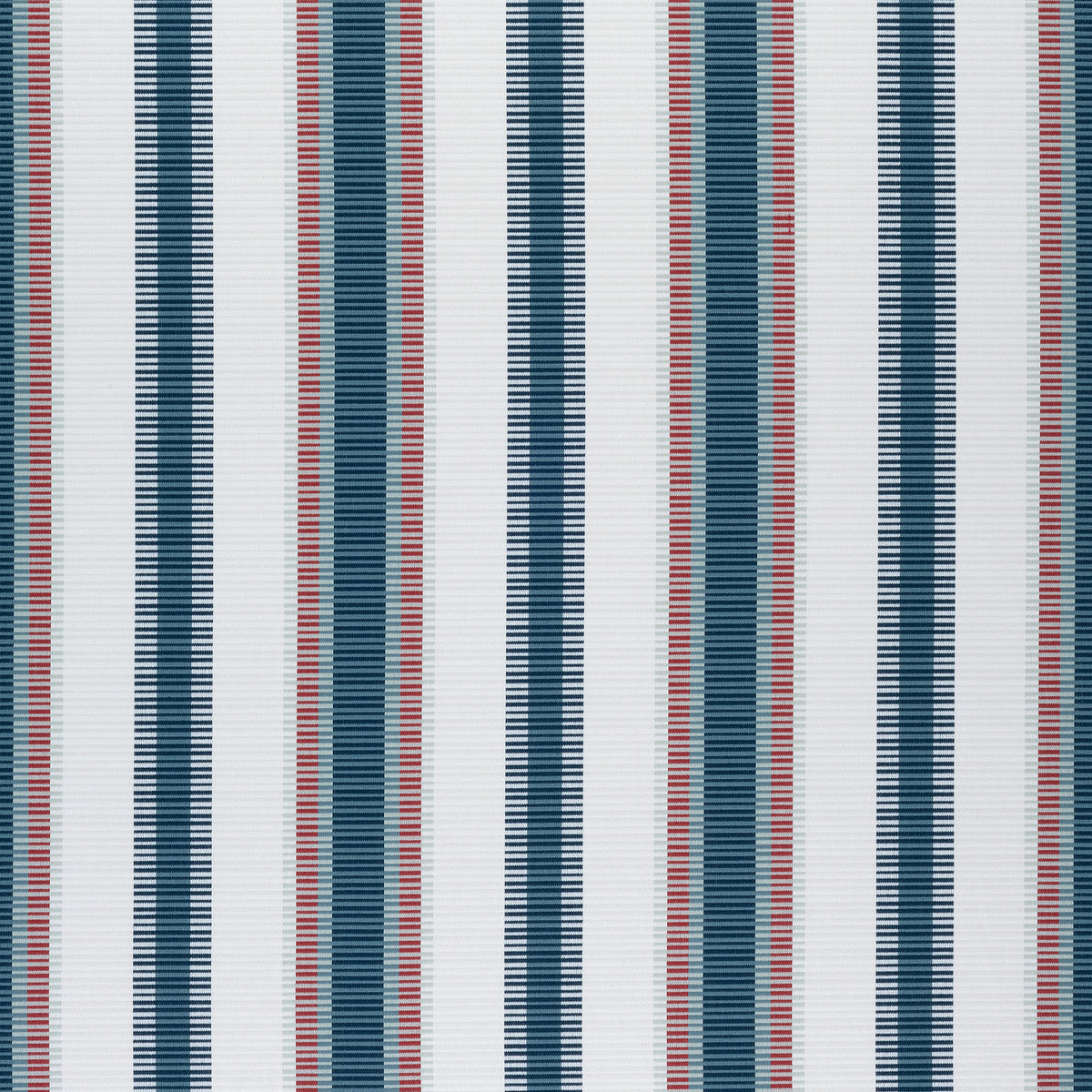 Samba Stripe fabric in teal and cranberry color - pattern number W74665 - by Thibaut in the Festival collection