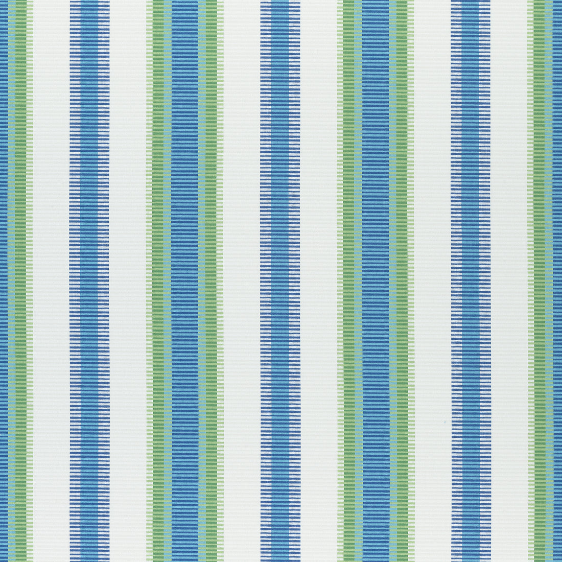 Samba Stripe fabric in royal blue and green color - pattern number W74670 - by Thibaut in the Festival collection