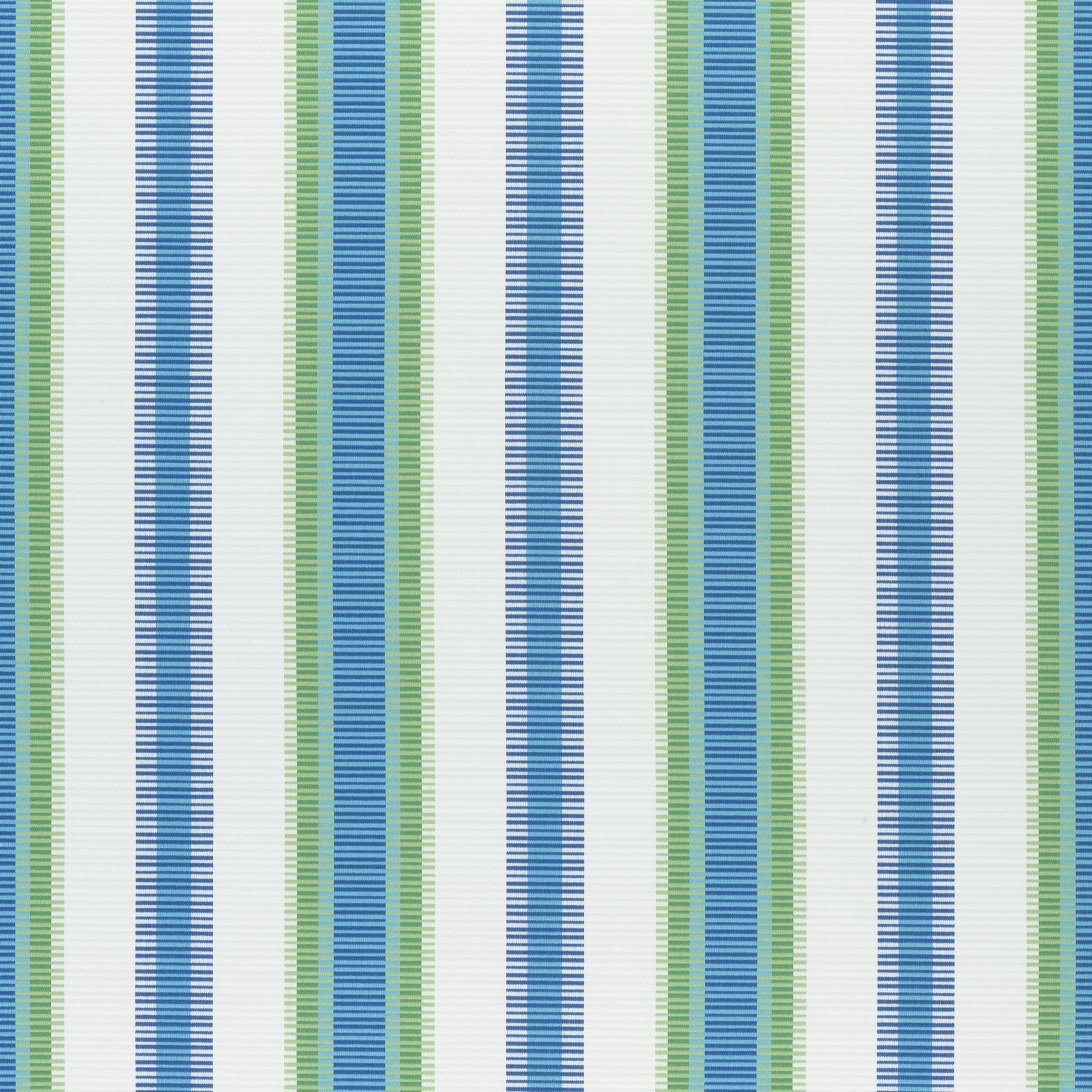 Samba Stripe fabric in royal blue and green color - pattern number W74670 - by Thibaut in the Festival collection
