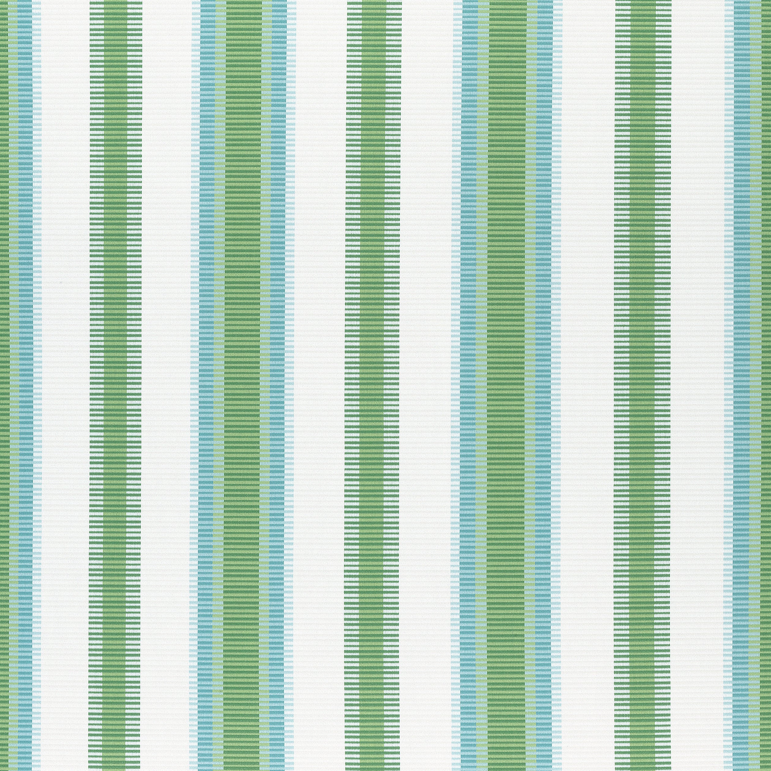 Samba Stripe fabric in kelly green and pool color - pattern number W74672 - by Thibaut in the Festival collection