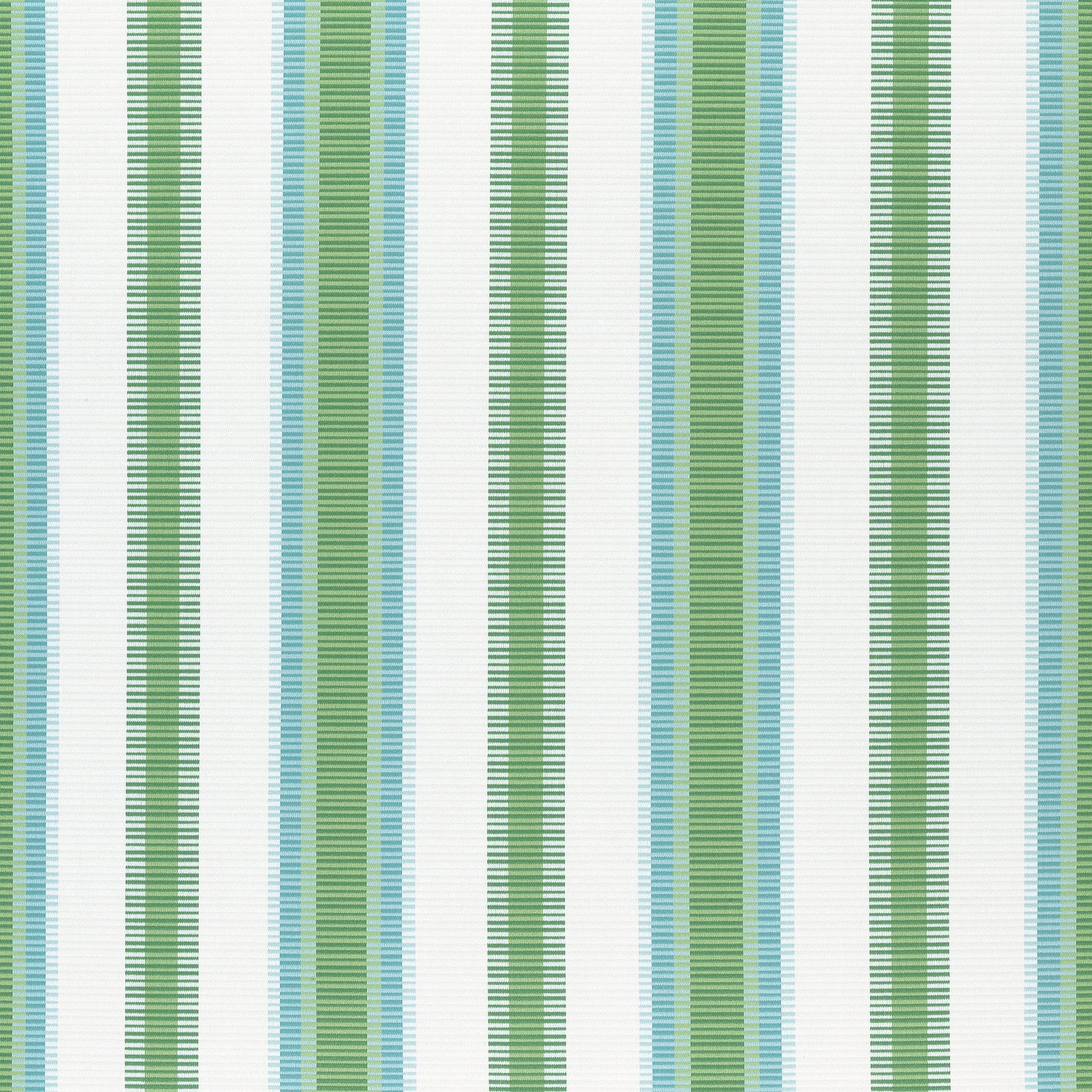Samba Stripe fabric in kelly green and pool color - pattern number W74672 - by Thibaut in the Festival collection