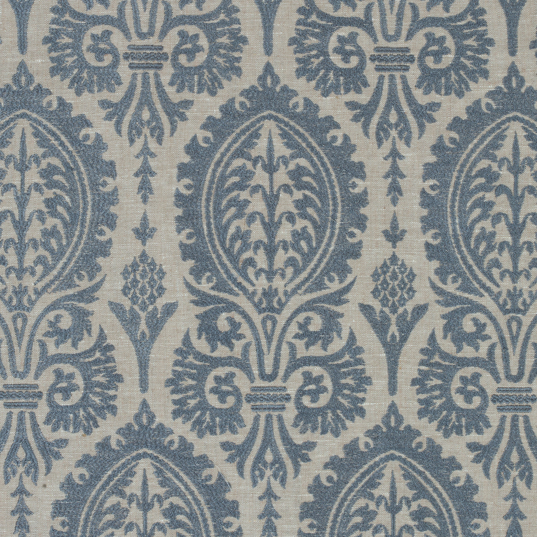 Sir Thomas Embroidery fabric in slate blue color - pattern number W772571 - by Thibaut in the Chestnut Hill collection