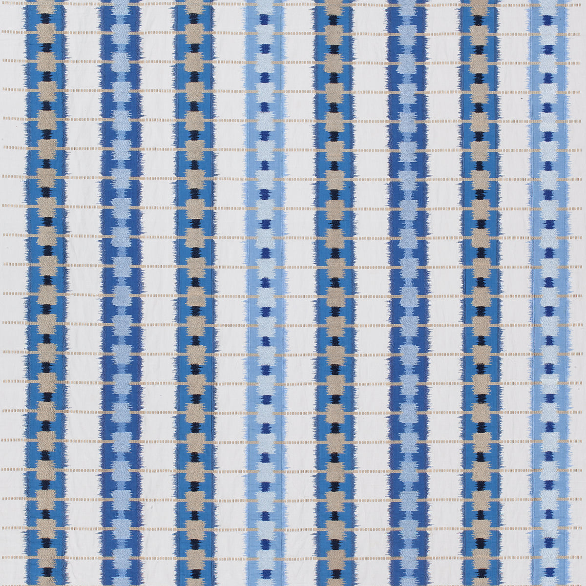 Sri Lanka Embroidery fabric in blue color - pattern number W788711 - by Thibaut in the Trade Routes collection