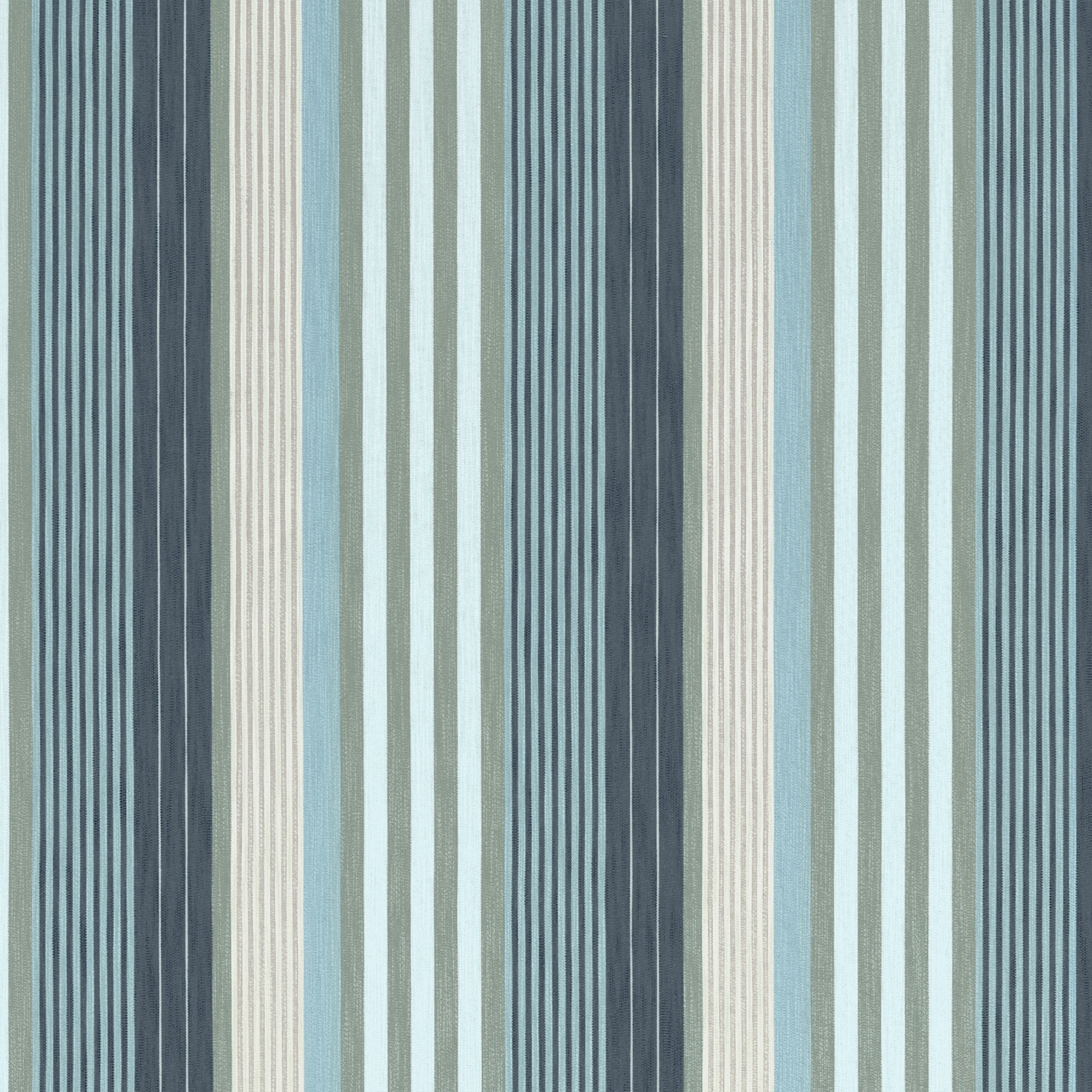 Esprit Stripe fabric in navy and sky color - pattern number W81704 - by Thibaut in the Soleil collection