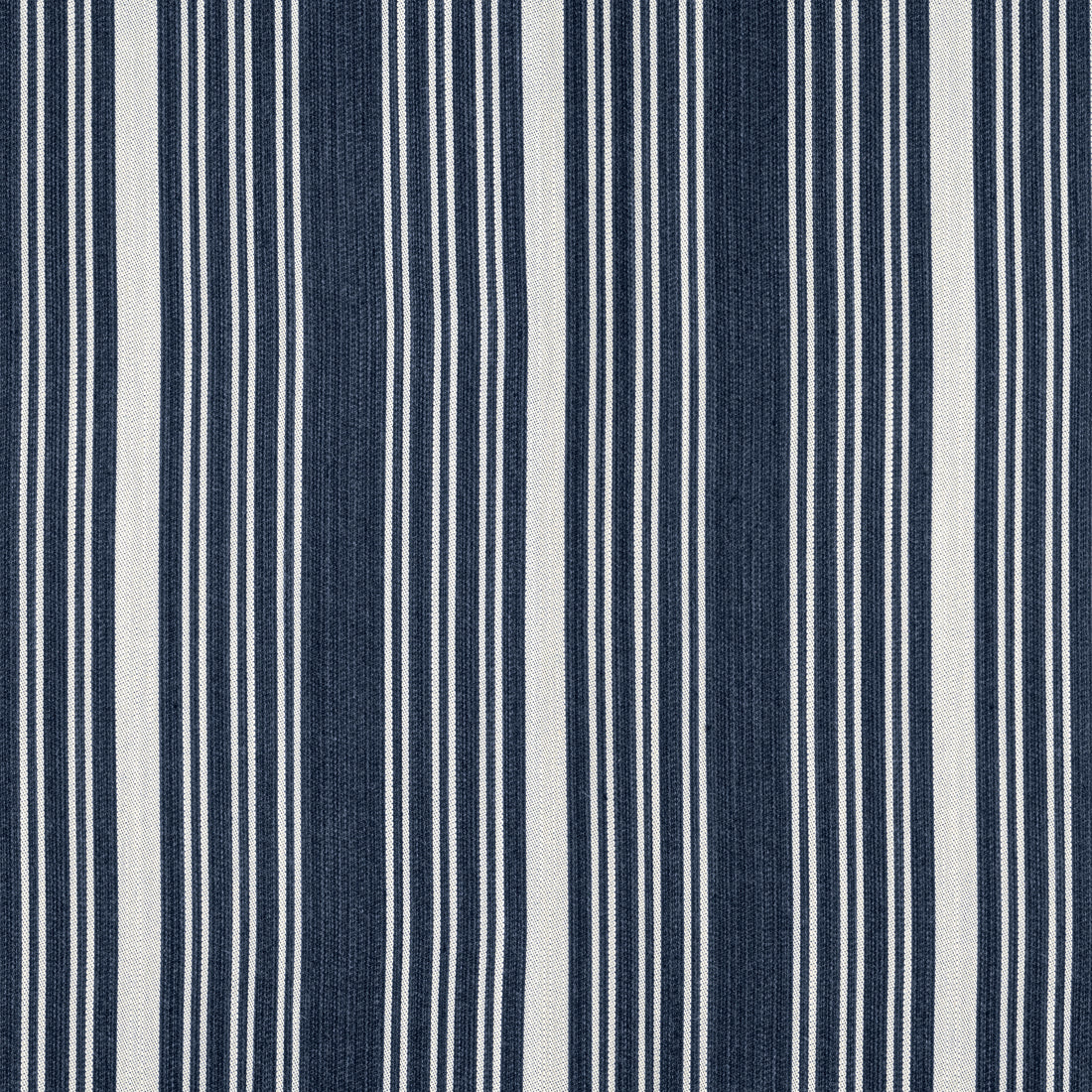 Kaia Stripe fabric in navy color - pattern number W8538 - by Thibaut in the Villa collection