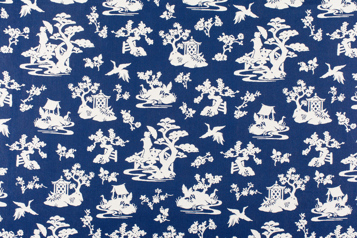 Lily Pond fabric in indigo color - pattern number WR 00012953 - by Scalamandre in the Old World Weavers collection