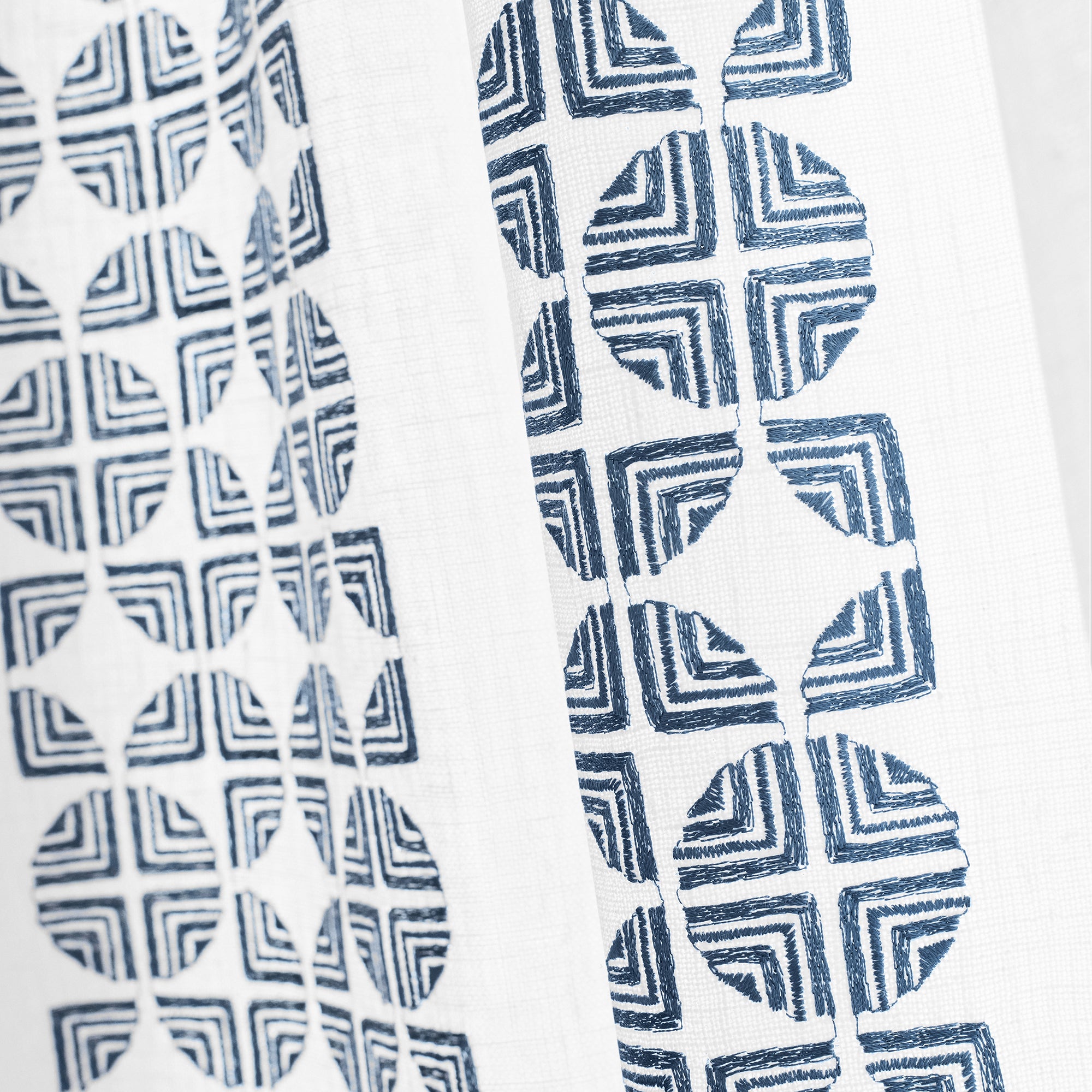 Fairmont Stripe Embroidery woven fabric in Navy - pattern number AW23130 - by Anna French