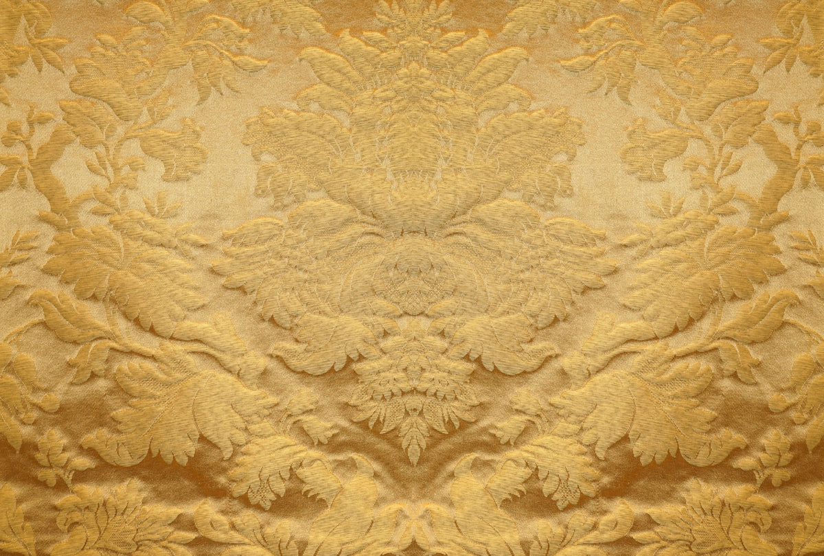 Urbino Damask fabric in gold color - pattern number Y0 00866470 - by Scalamandre in the Old World Weavers collection