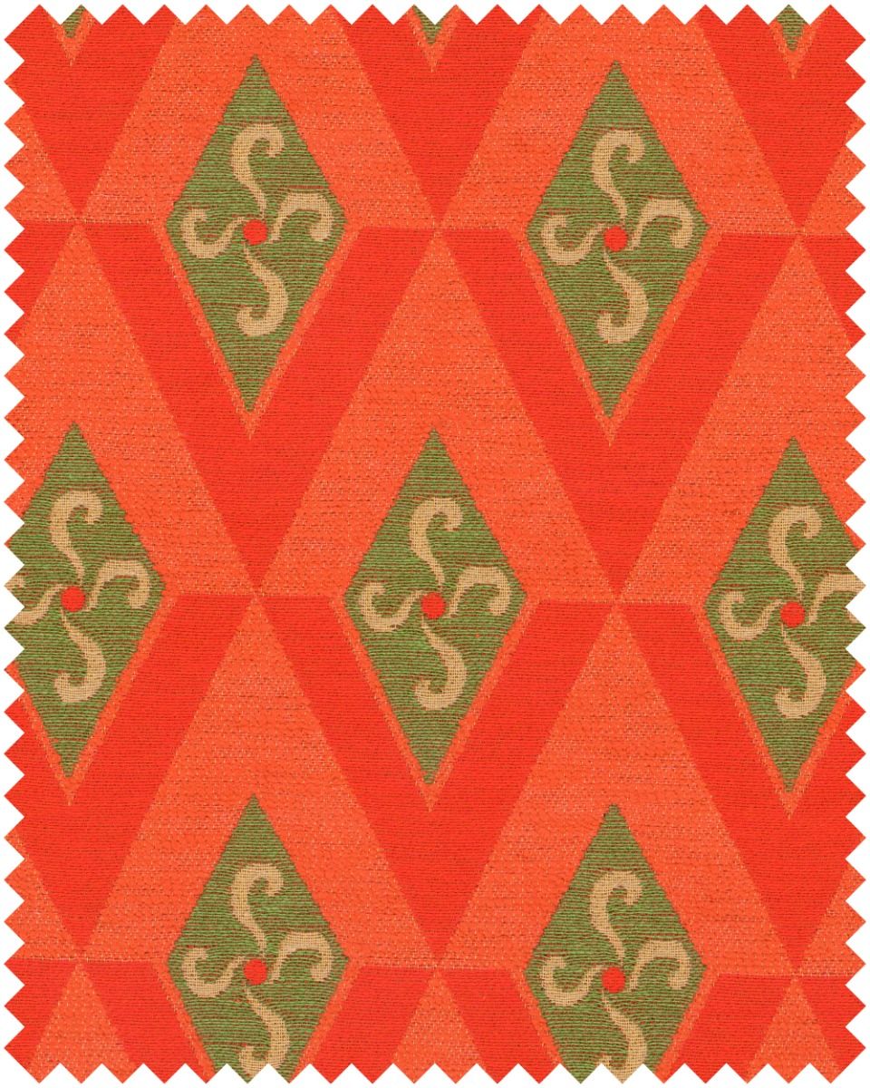 Calamosche Woven fabric in orange green taupe color - pattern number FB00138 - by Mind The Gap in the La Dolce Vita collection