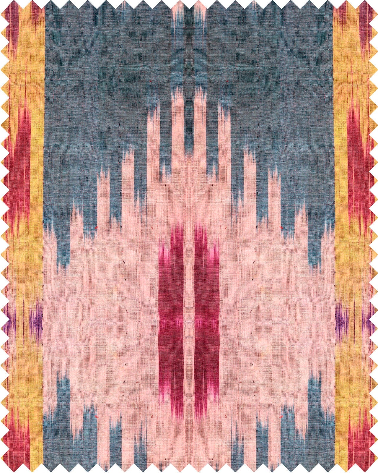 Patola fabric in red blue yellow color - pattern number FB00010 - by Mind The Gap in the Home of an Eccentric Man collection
