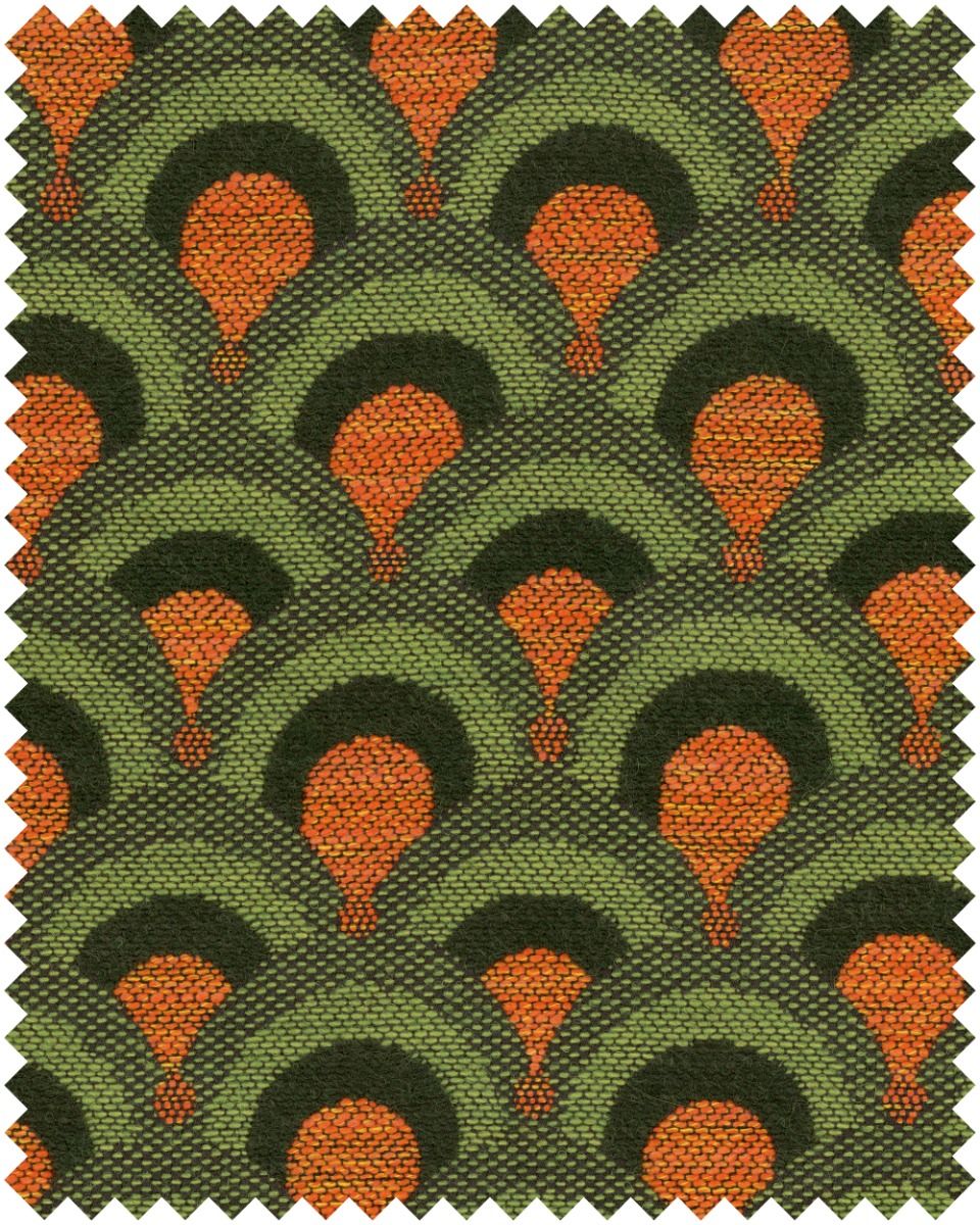 Salerno Woven fabric in green orange color - pattern number FB00140 - by Mind The Gap in the La Dolce Vita collection