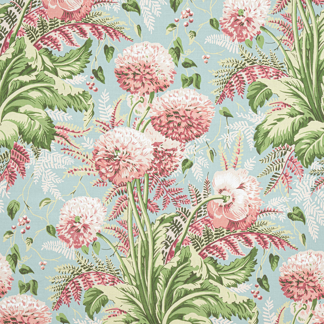 Dahlia fabric in Coral on Robin&