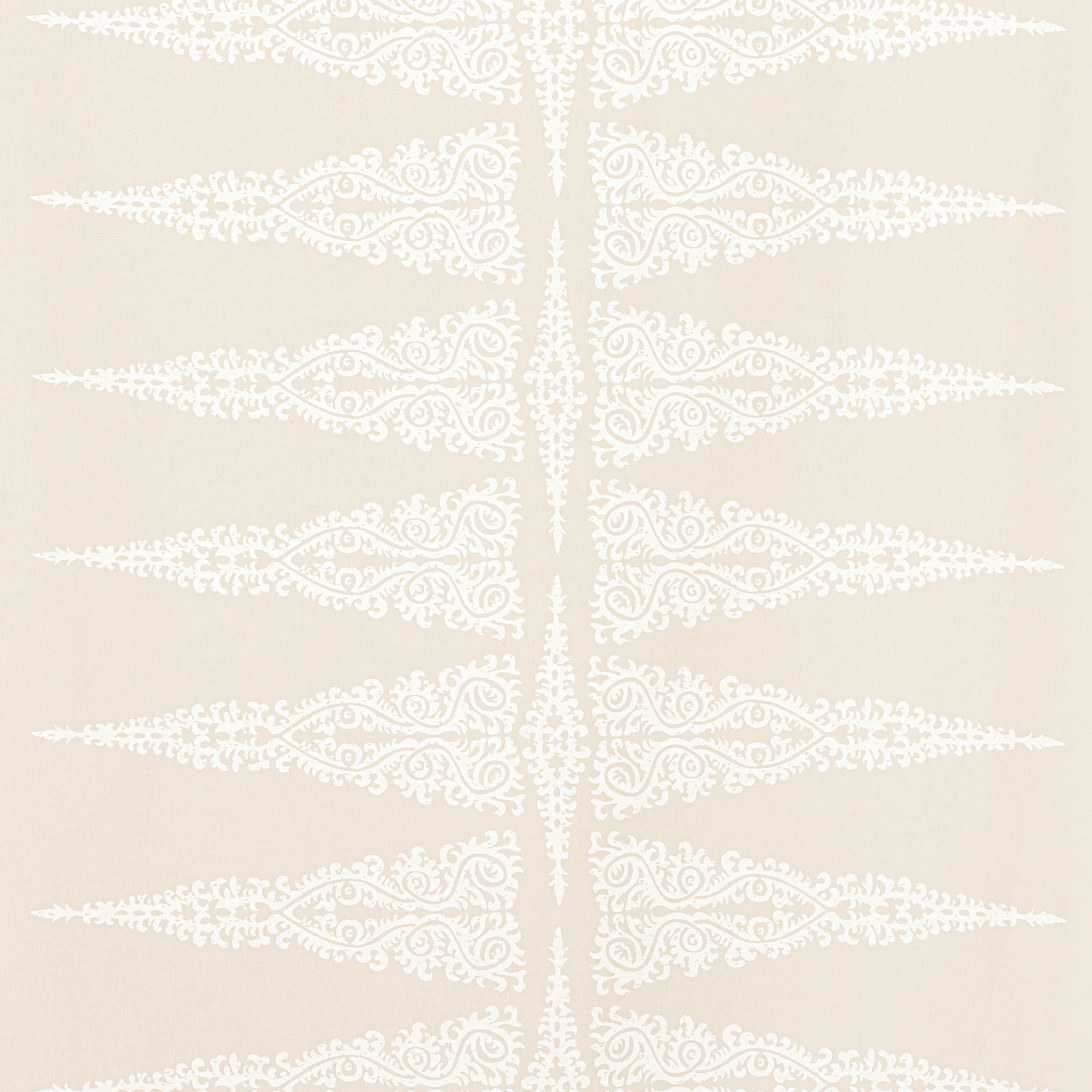 Ellery Stripe fabric in White on Beige color - pattern number AF24541 - by Anna French in the Devon collection