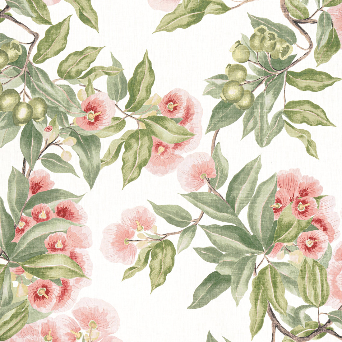 Camellia Garden fabric in Coral color - pattern number AF24550 - by Anna French in the Devon collection
