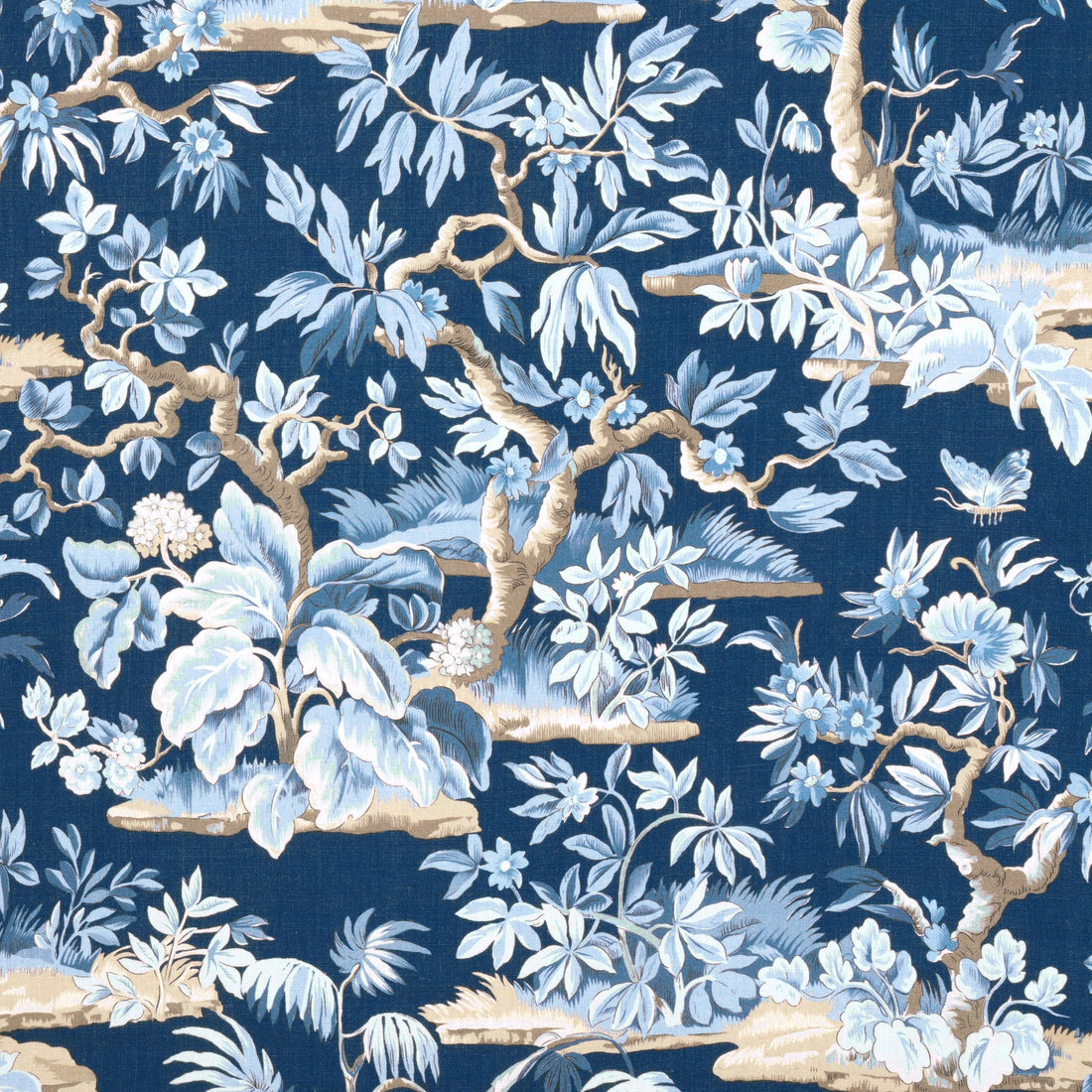 Elwood fabric in Navy color - pattern number AF24563 - by Anna French in the Devon collection