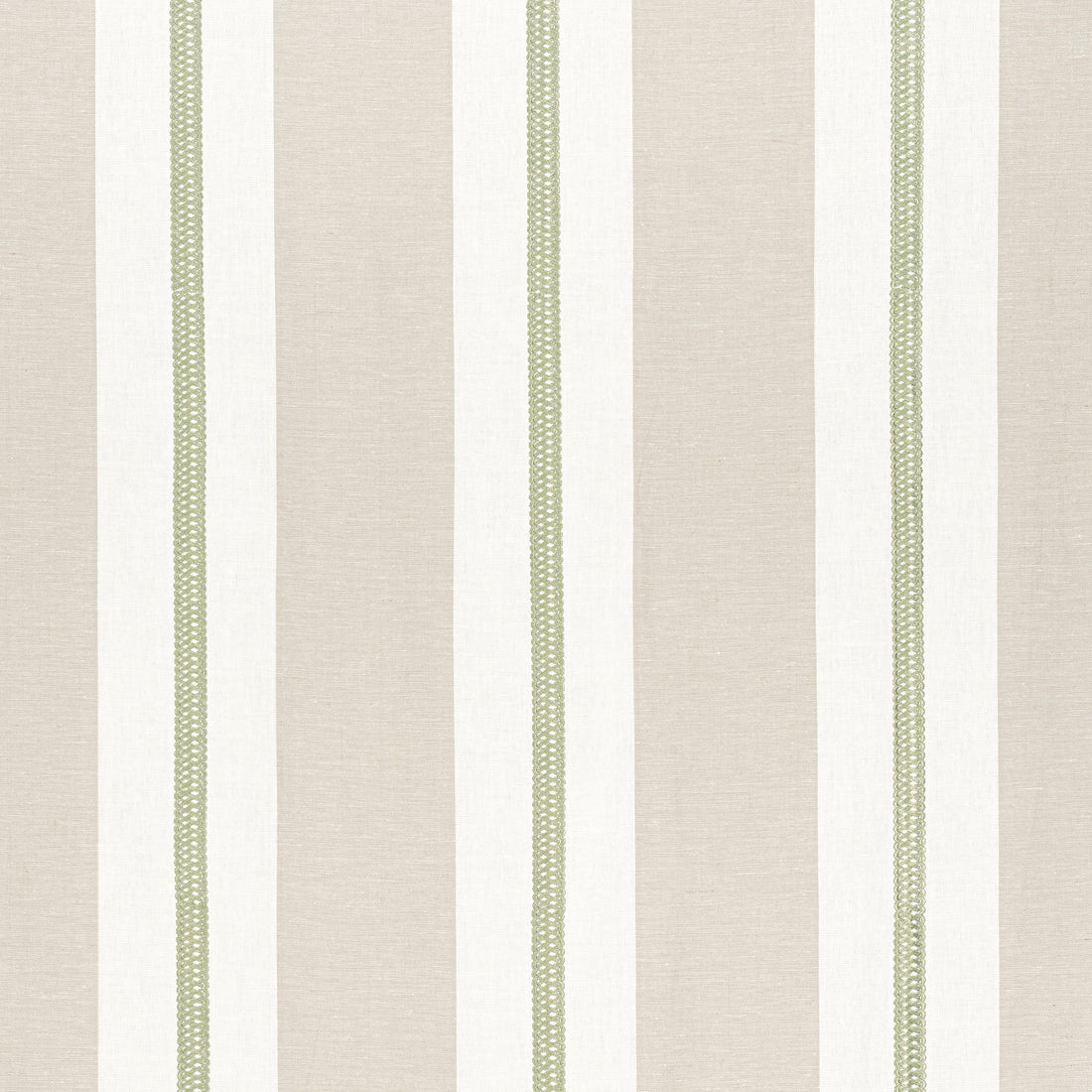 Alden Stripe Embroidery fabric in Sage color - pattern number AW24532 - by Anna French in the Devon collection