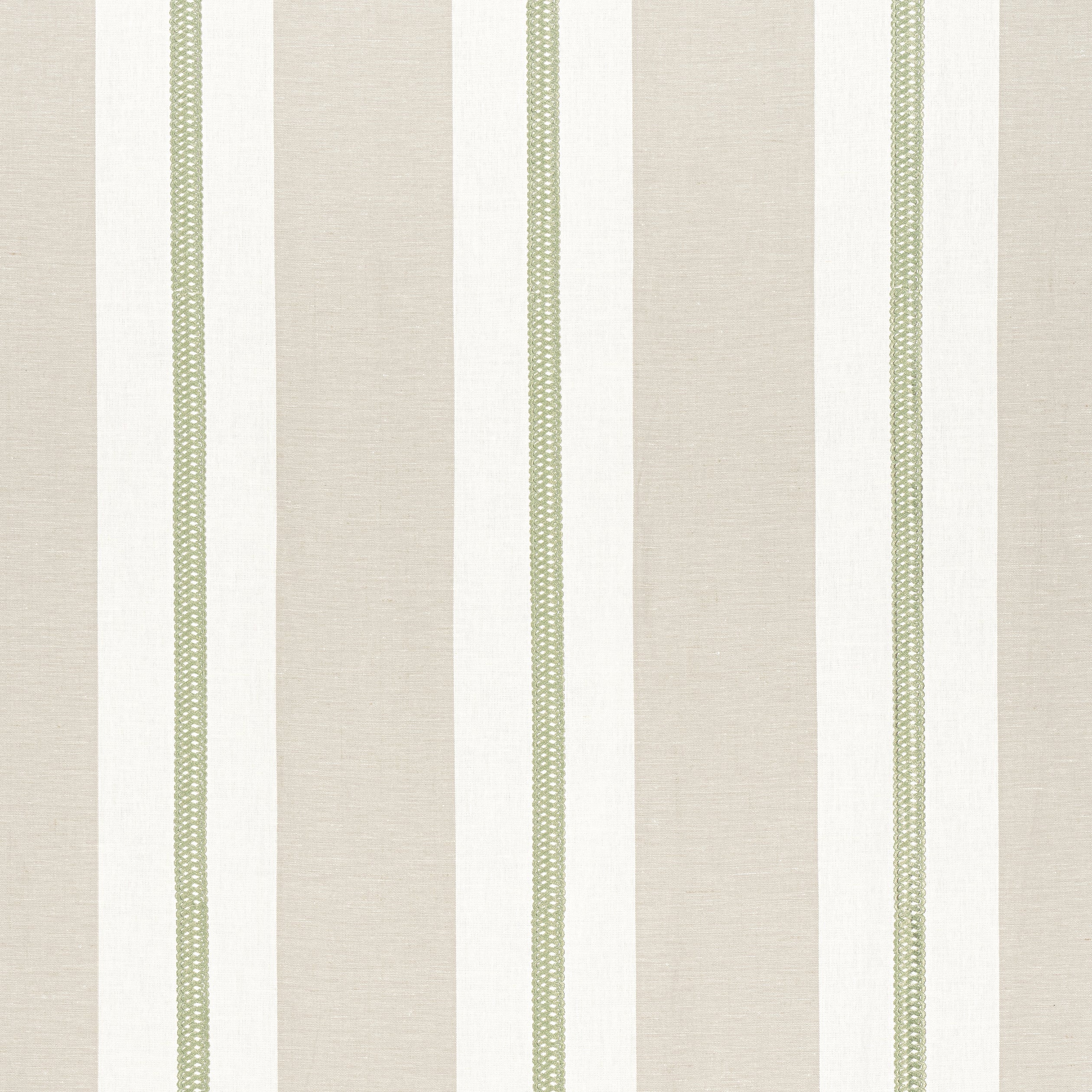 Alden Stripe Embroidery fabric in Sage color - pattern number AW24532 - by Anna French in the Devon collection