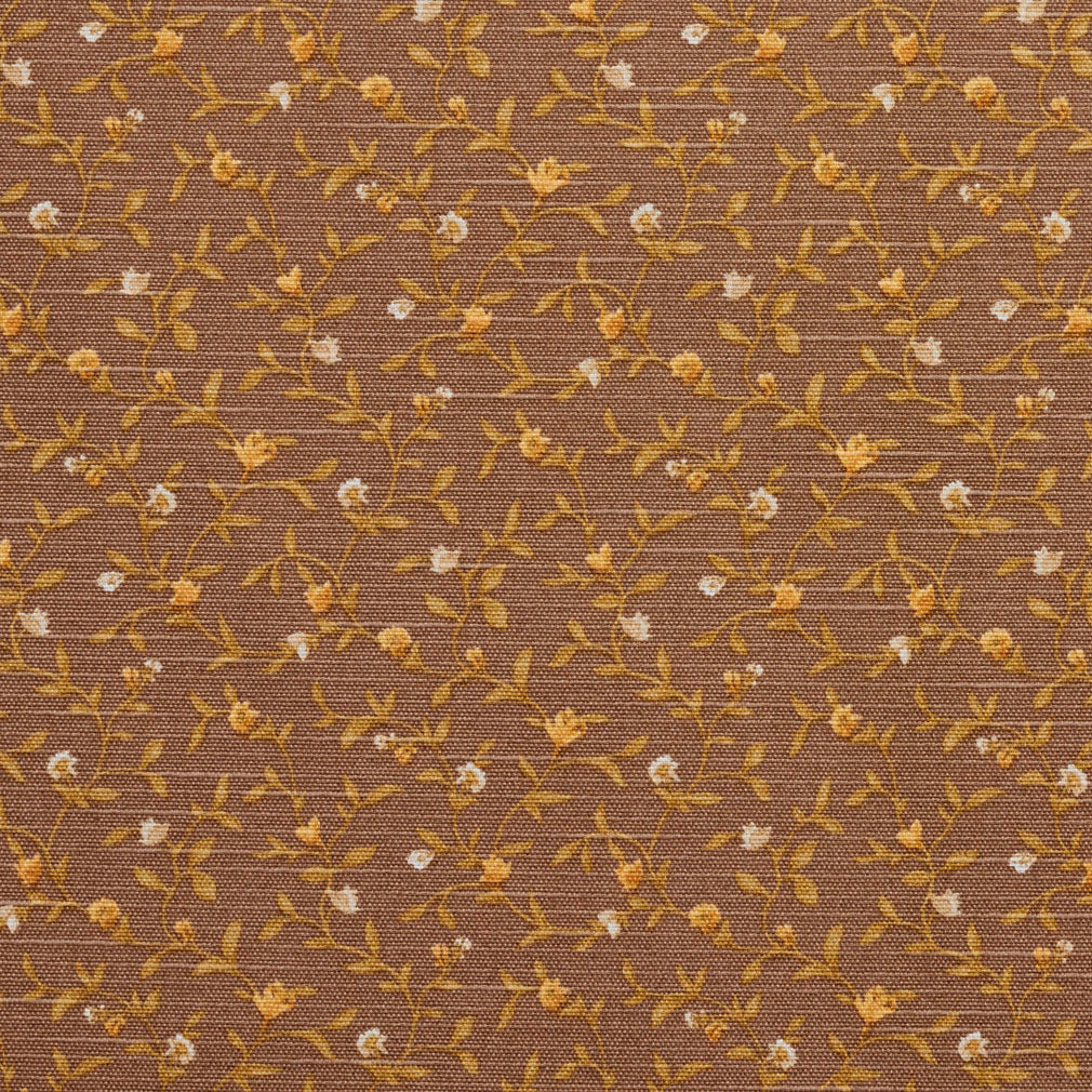 Warm Floral Trail fabric in brown gold and yellow color - pattern number 10850-02 - by Charlotte in the Botanical Prints collection