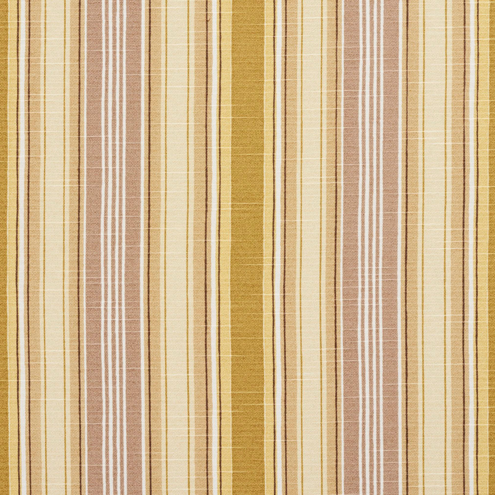 Warm Fall Stripe fabric in brown gold and yellow color - pattern number 10860-02 - by Charlotte in the Botanical Prints collection