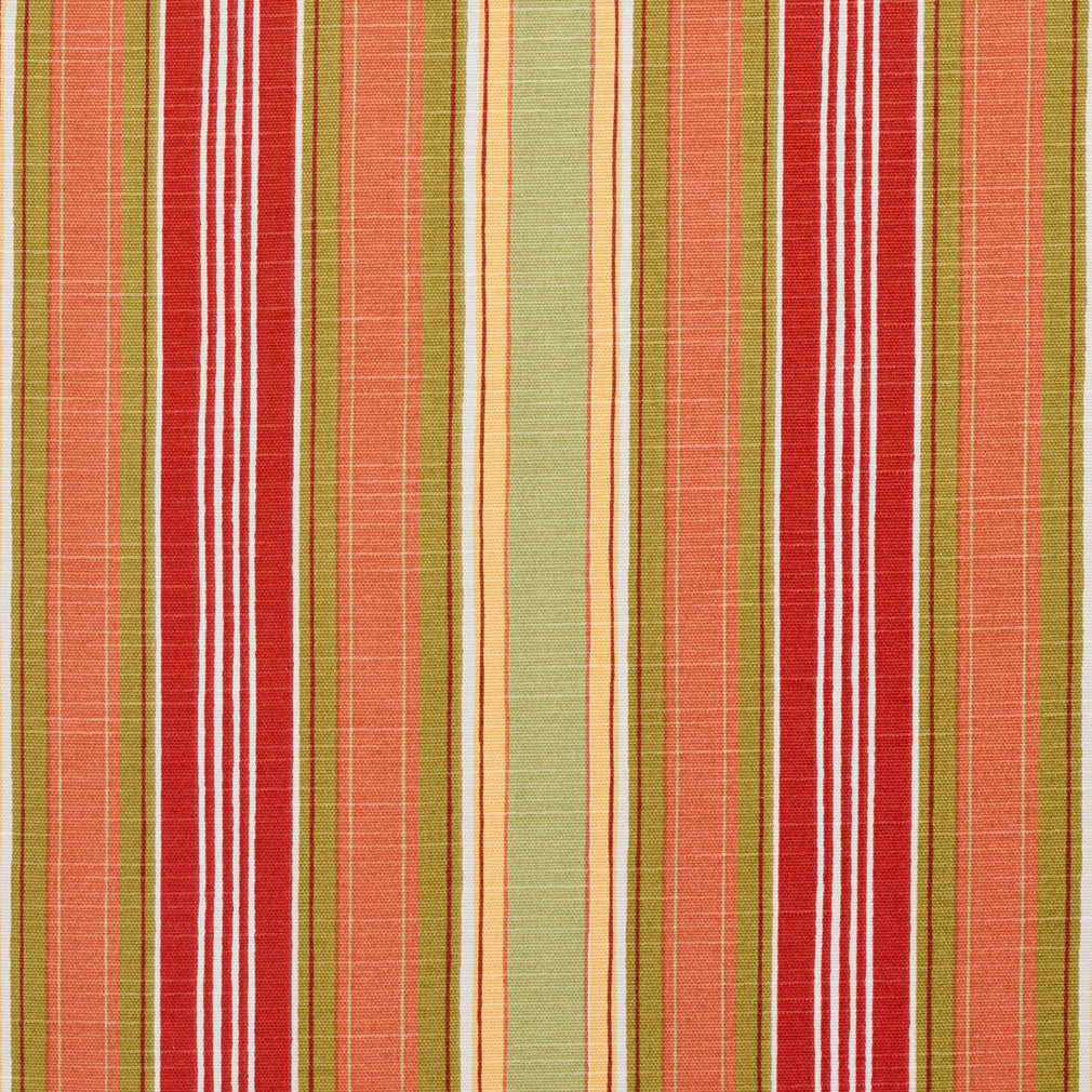 Warm Fall Stripe fabric in coral and peach color - pattern number 10860-03 - by Charlotte in the Botanical Prints collection