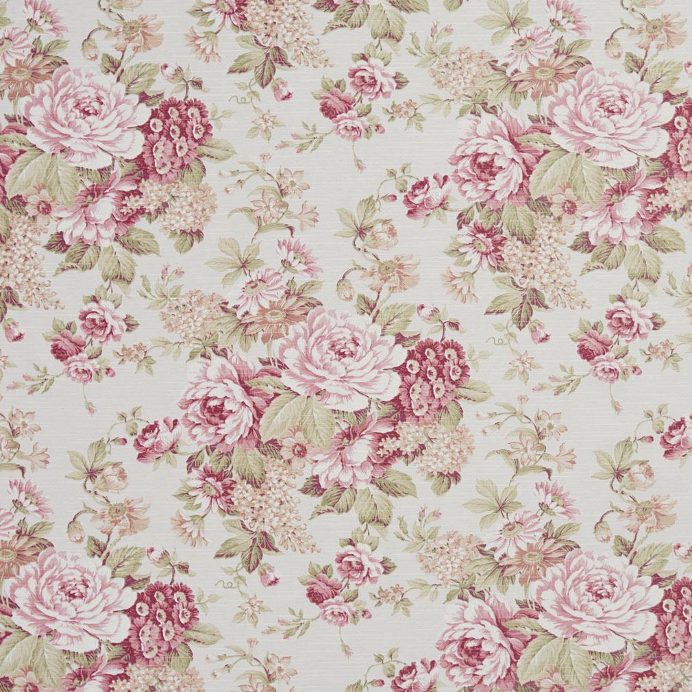 Floral Cluster fabric in pink color - pattern number 10910-03 - by Charlotte in the Botanical Prints collection