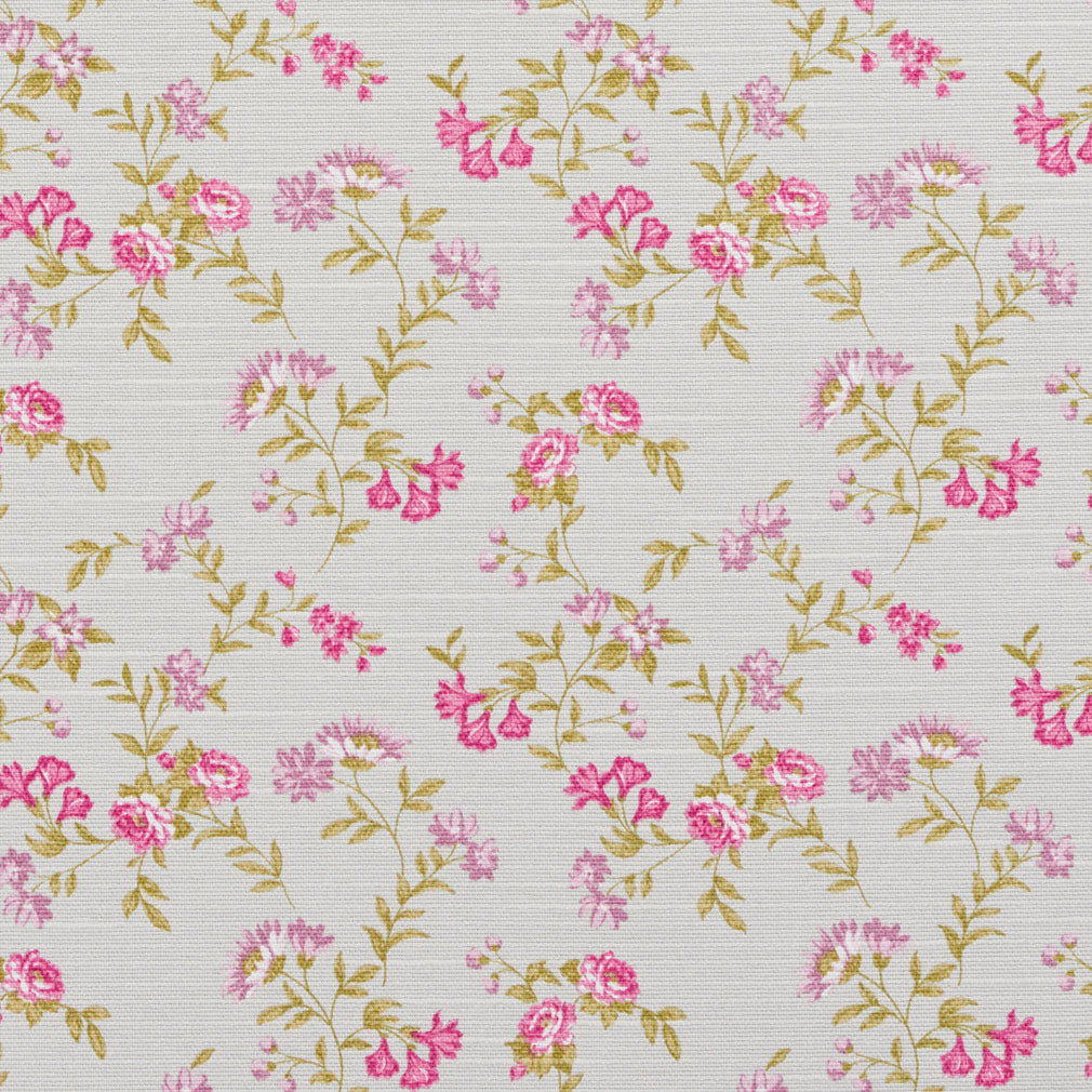 Floral Trail fabric in green pink color - pattern number 10930-01 - by Charlotte in the Botanical Prints collection