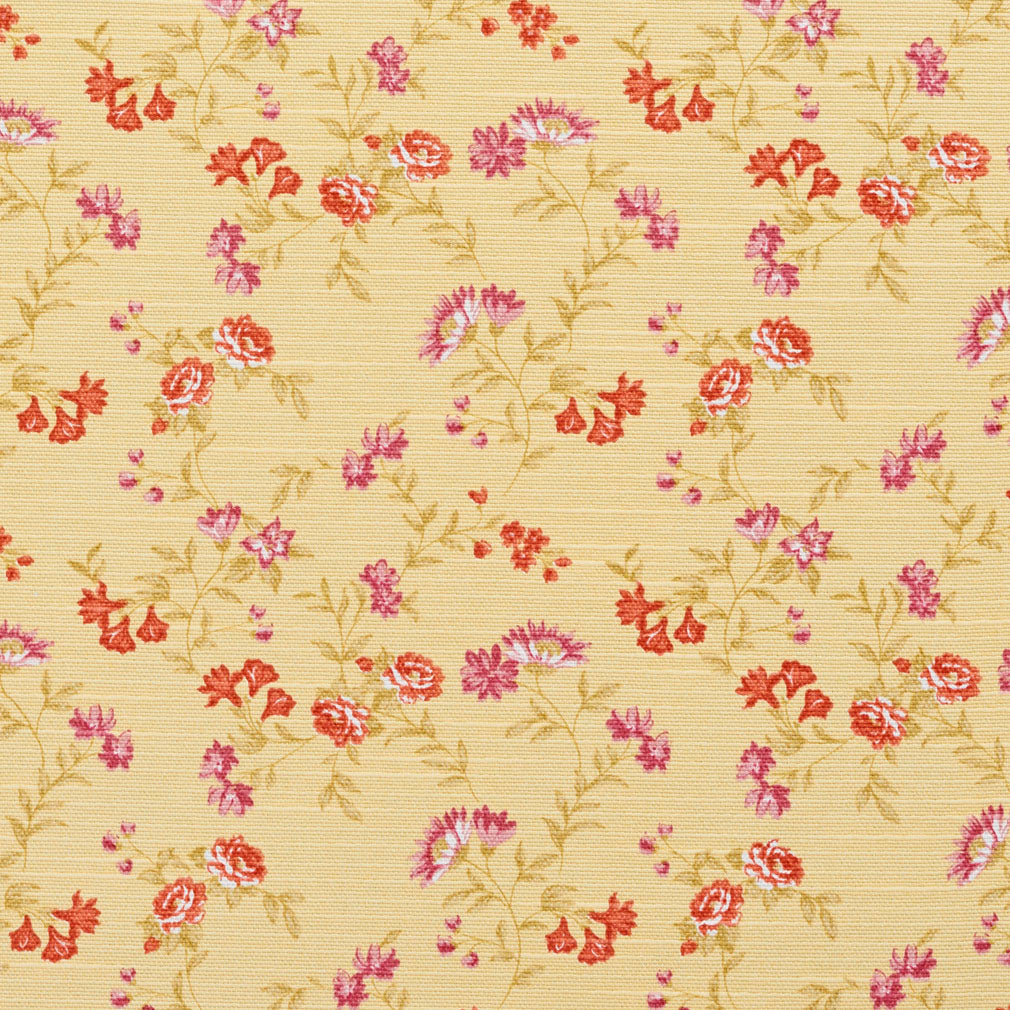 Floral Trail fabric in gold yellow orange and rust color - pattern number 10930-02 - by Charlotte in the Botanical Prints collection