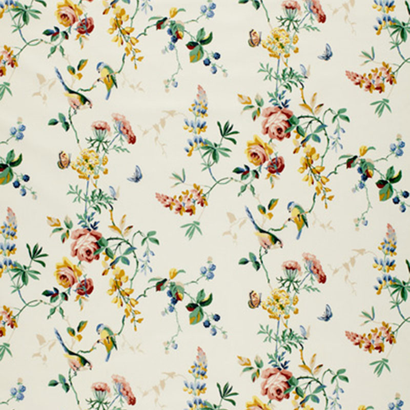 Chickadee Floral fabric in primary color - pattern number 1235030 - by Schumacher in the Classic Prints collection