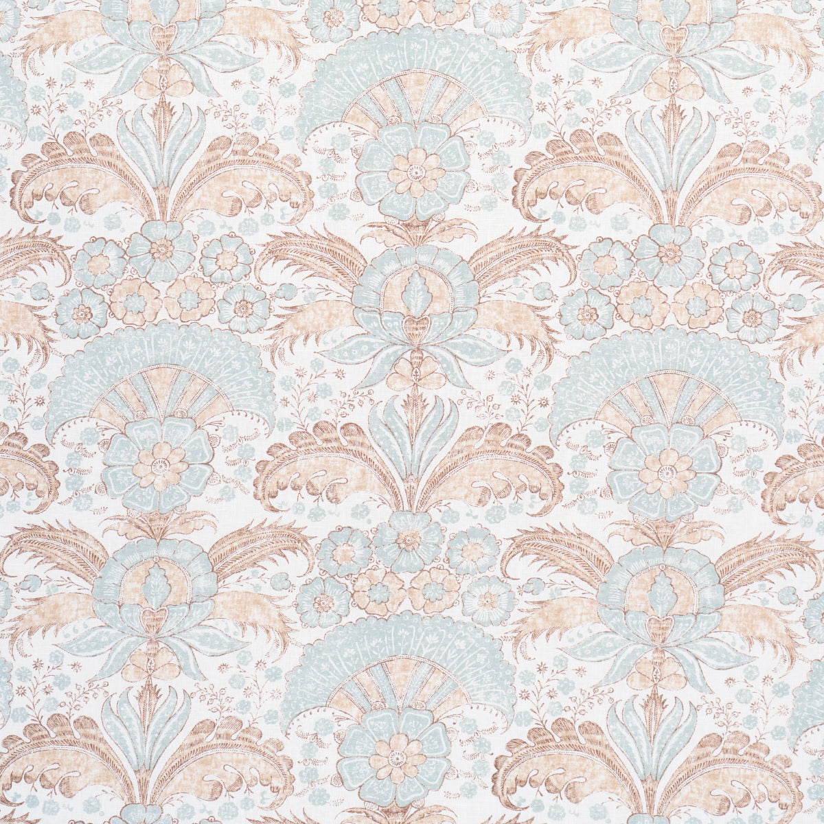 Calicut fabric in aqua color - pattern number 1283004 - by Schumacher in the Jacaranda collection