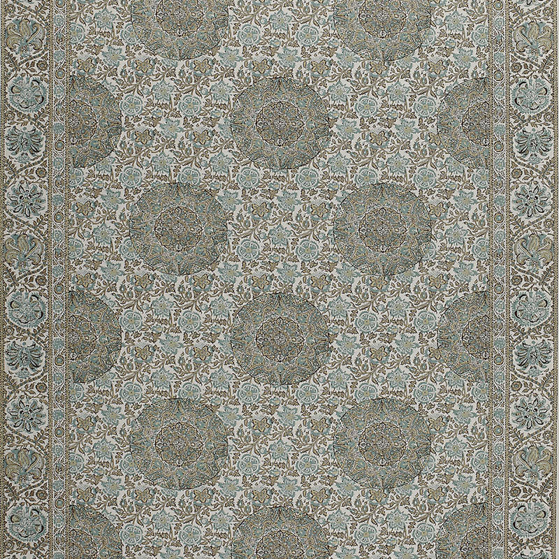 Kaya Medallion fabric in mineral color - pattern number 1296002 - by Schumacher in the Classic Prints collection