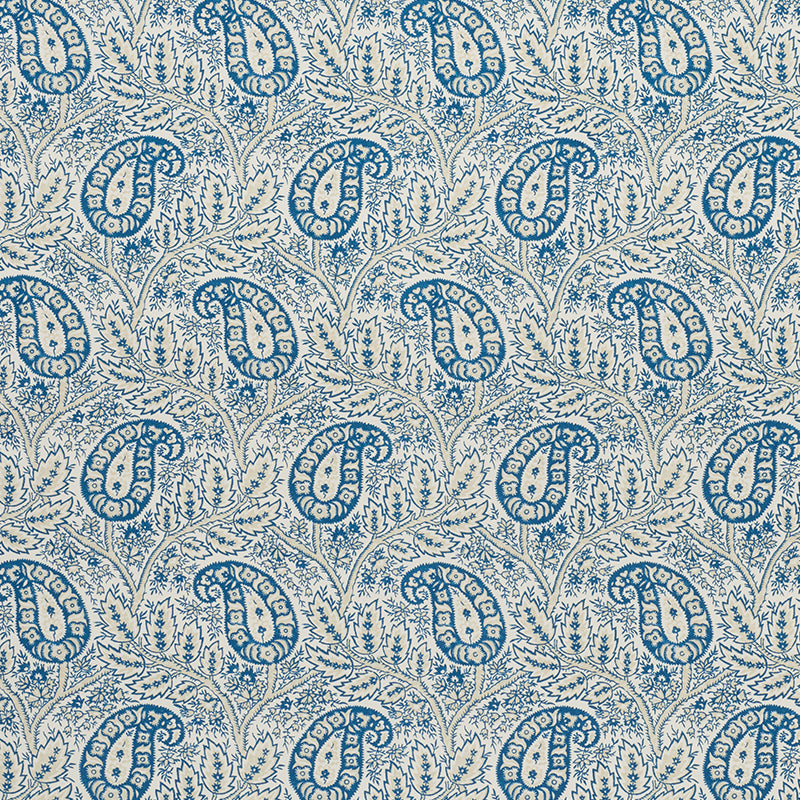 Whittaker Paisley fabric in indigo color - pattern number 1297002 - by Schumacher in the Classic Prints collection